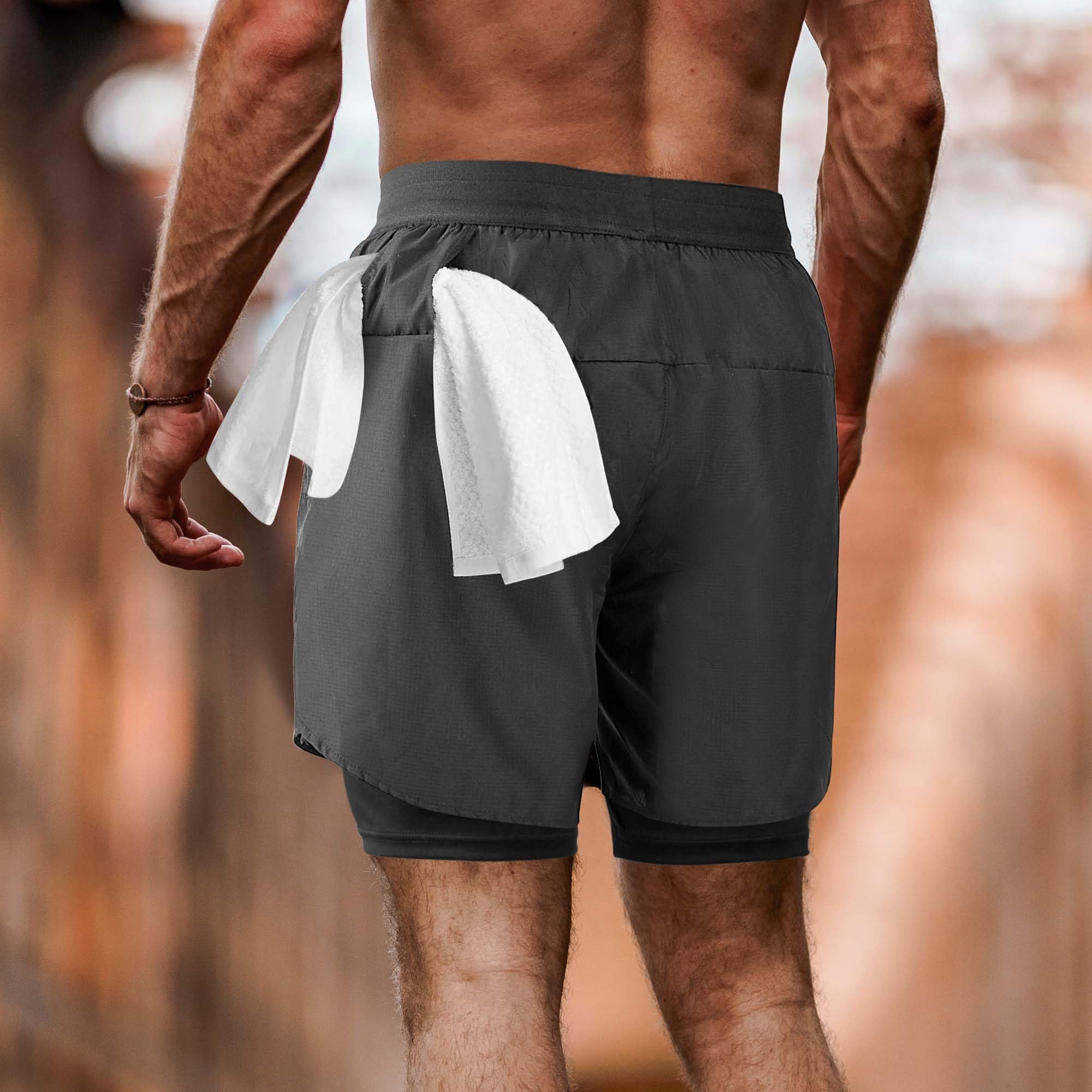 NIMOJIRO Men's 2-in-1 Running Shorts with Liner - Quick Dry Athletic Workout Shorts for Gym Training, Jogging & Outdoor Sports - Perfect for Running, Basketball & Fitness Activities