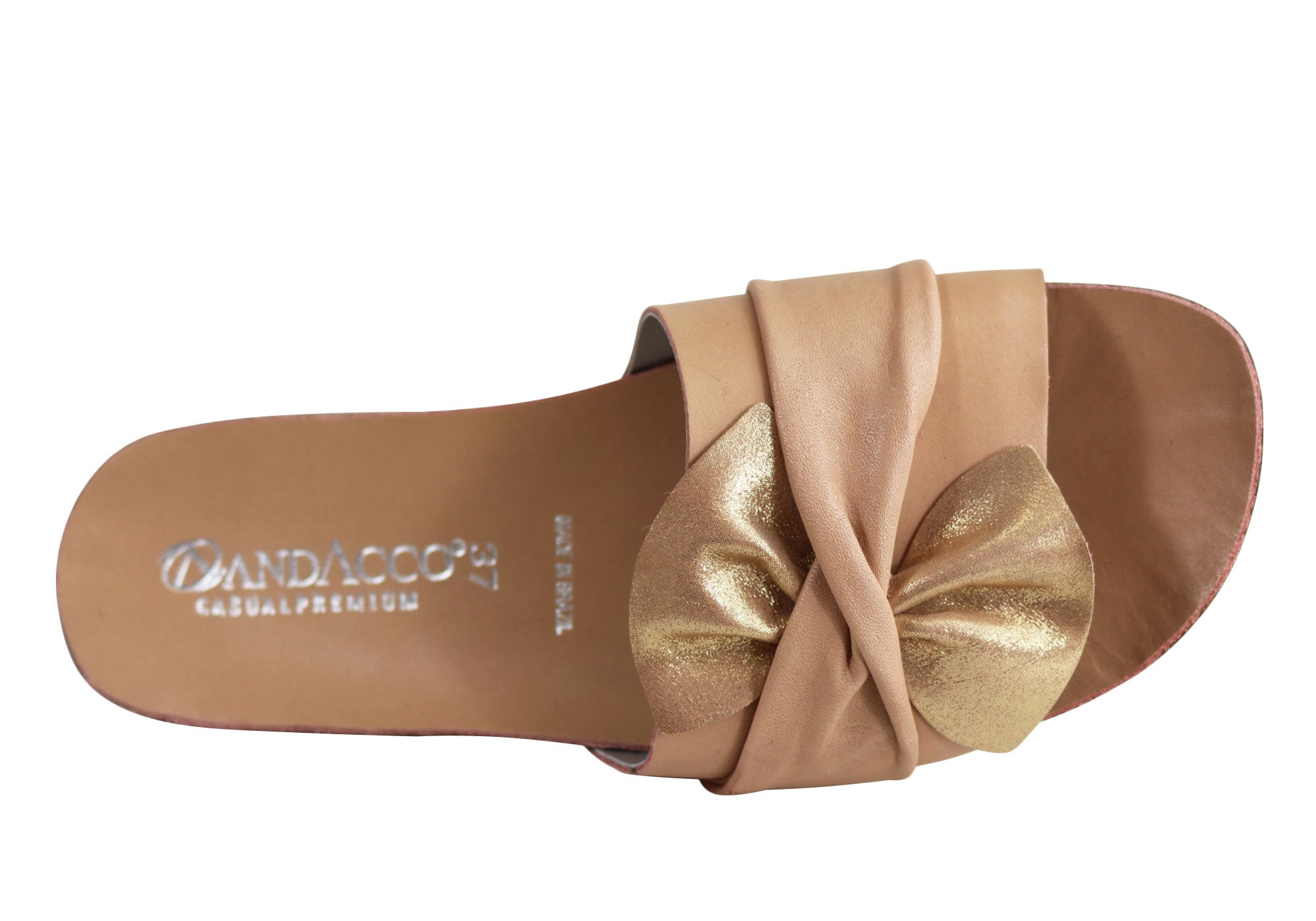 Andacco Women's Comfortable Leather Slide Sandals - Handmade in Brazil - Perfect for Beach, Pool, and Summer Casual Wear