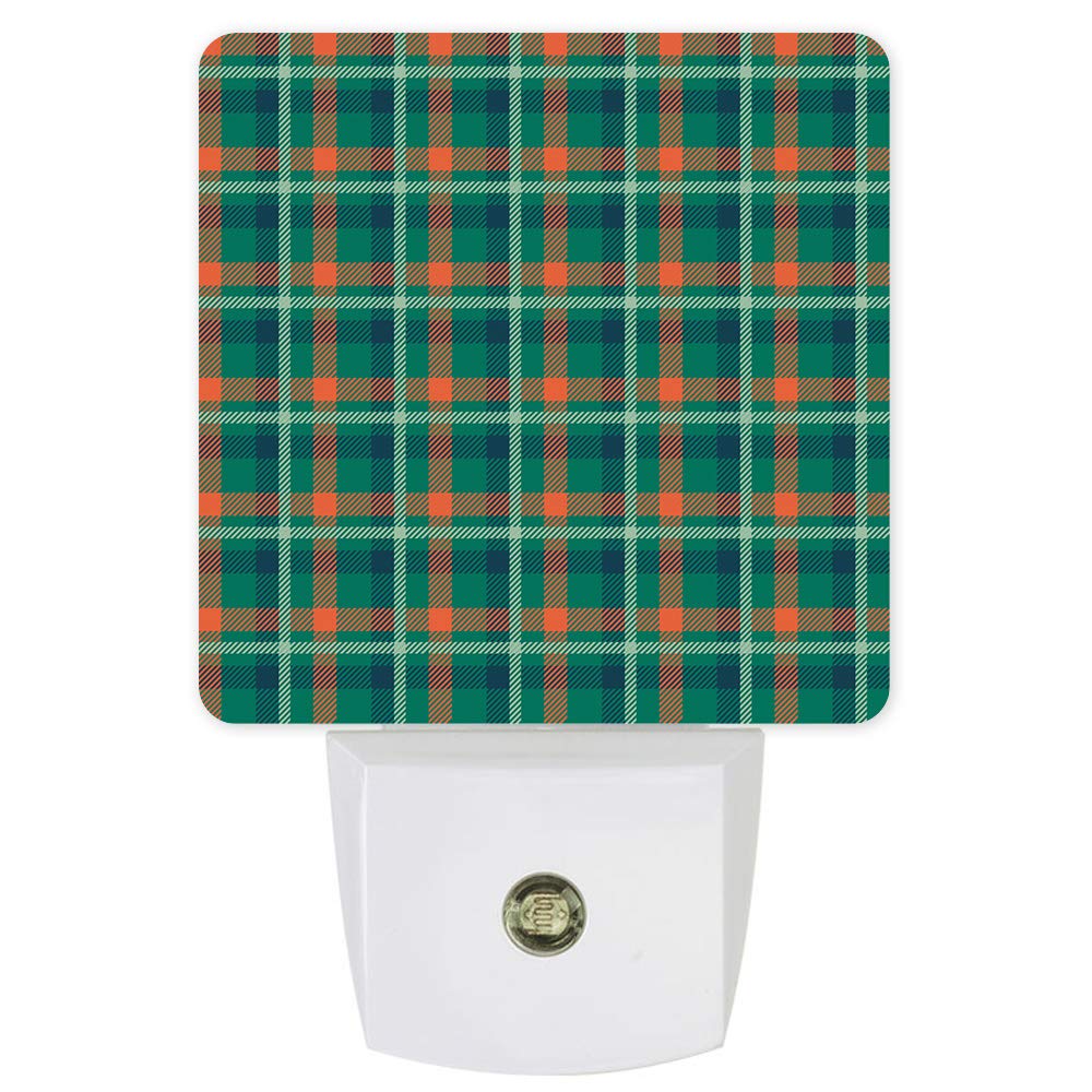 Buffalo Check Plaid LED Night Light with Dusk-to-Dawn Sensor - Christmas Decor Plug-in Wall Lamp for Kids Room, Nursery, Bedroom, Bathroom, Hallway & Stairs | Perfect for Nighttime Safety, Holiday Ambience & Cozy Home Decor