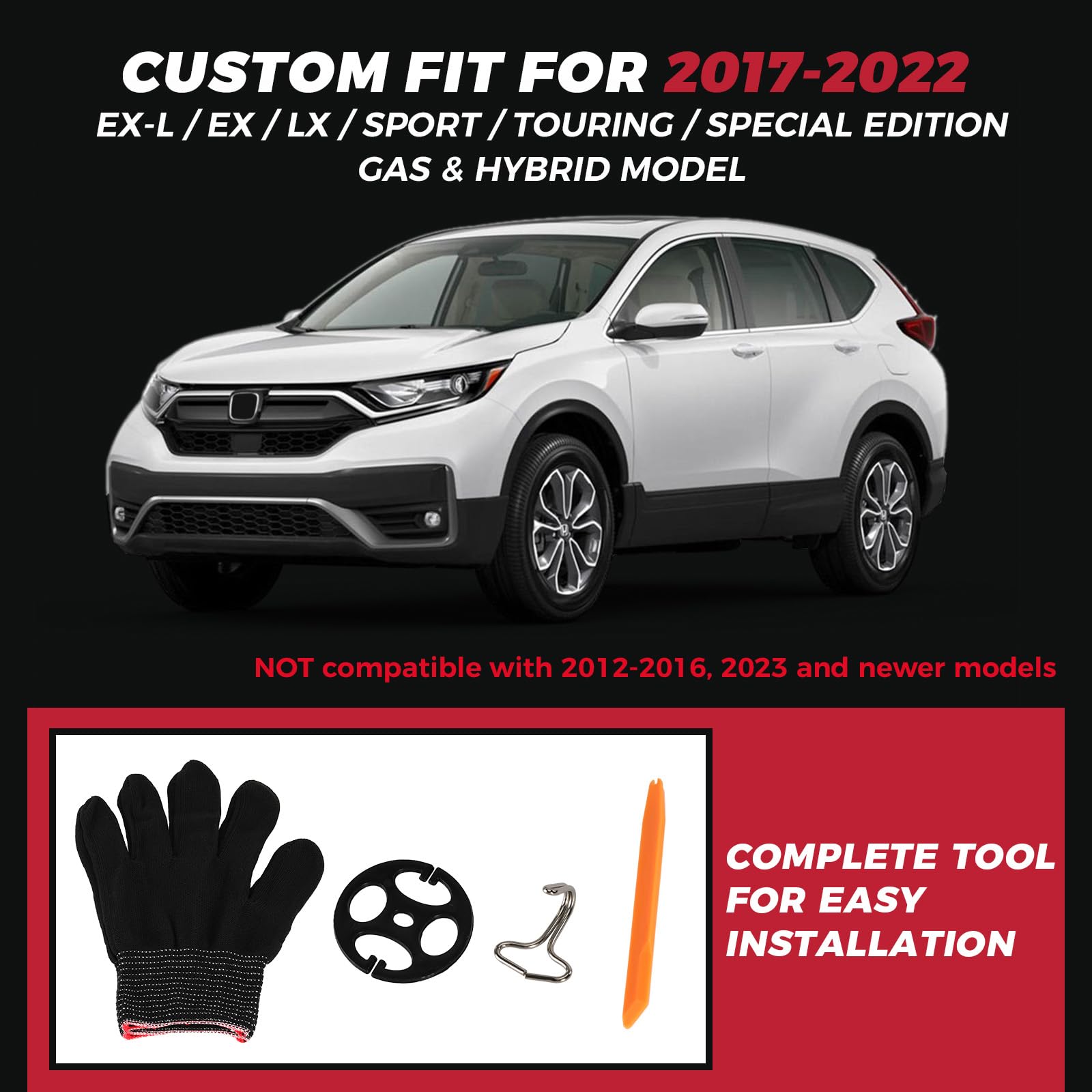 FREESOO Custom Fit Honda CRV Seat Covers 2-Pack - Waterproof Leather Front Bucket Seat Protectors for CRV 2017-2022 Models - Premium Black SUV Seat Covers for Comfort & Style (Perfect for Road Trips, Daily Commutes & Pet Protection)