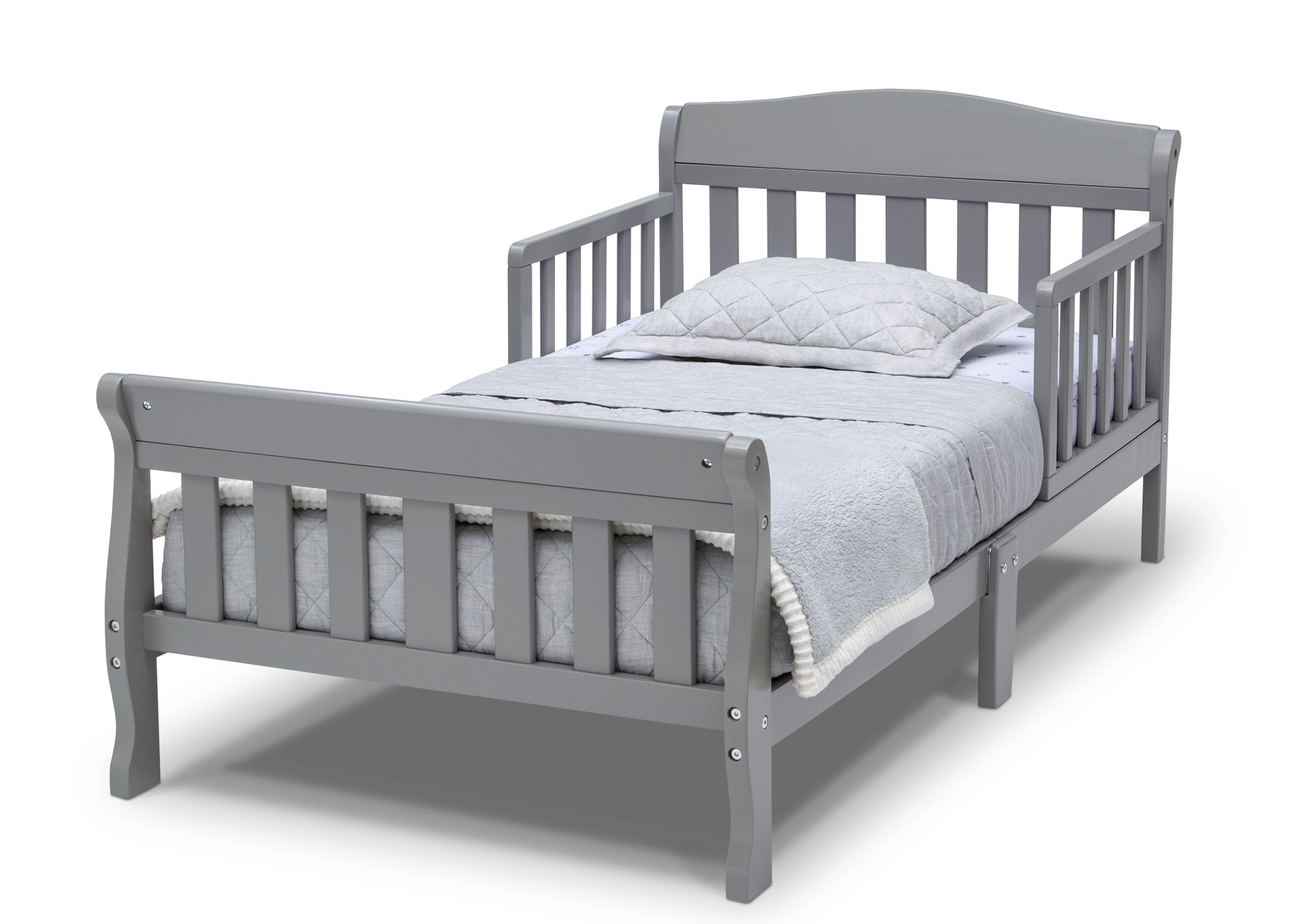 Canton Toddler Bed for Kids - Safe & Comfortable Wooden Toddler Bed with Guardrails | Perfect for Nursery, Daycare & Transitioning from Crib to Big Kid Bed