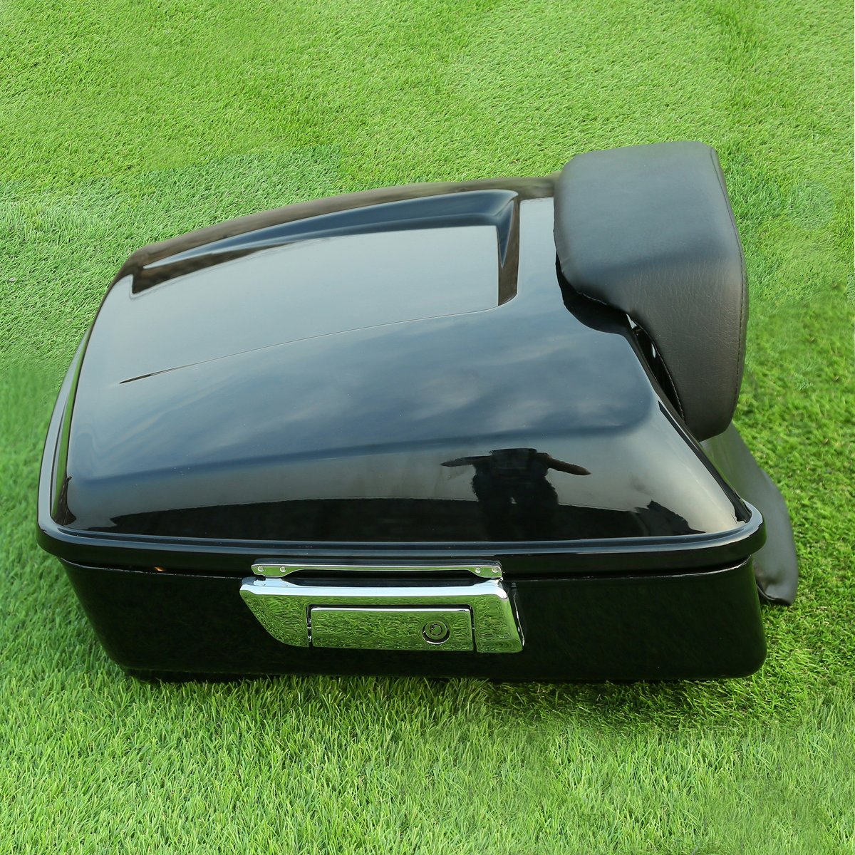 XMT-MOTO Vivid Black Chopped Tour Pack Luggage Kit with Backrest Pad & Fitted Lining for Harley Davidson Touring (2014+) - Road King, Road Glide, Street Glide & CVO Models | Waterproof Motorcycle Storage for Long Rides & Road Trips