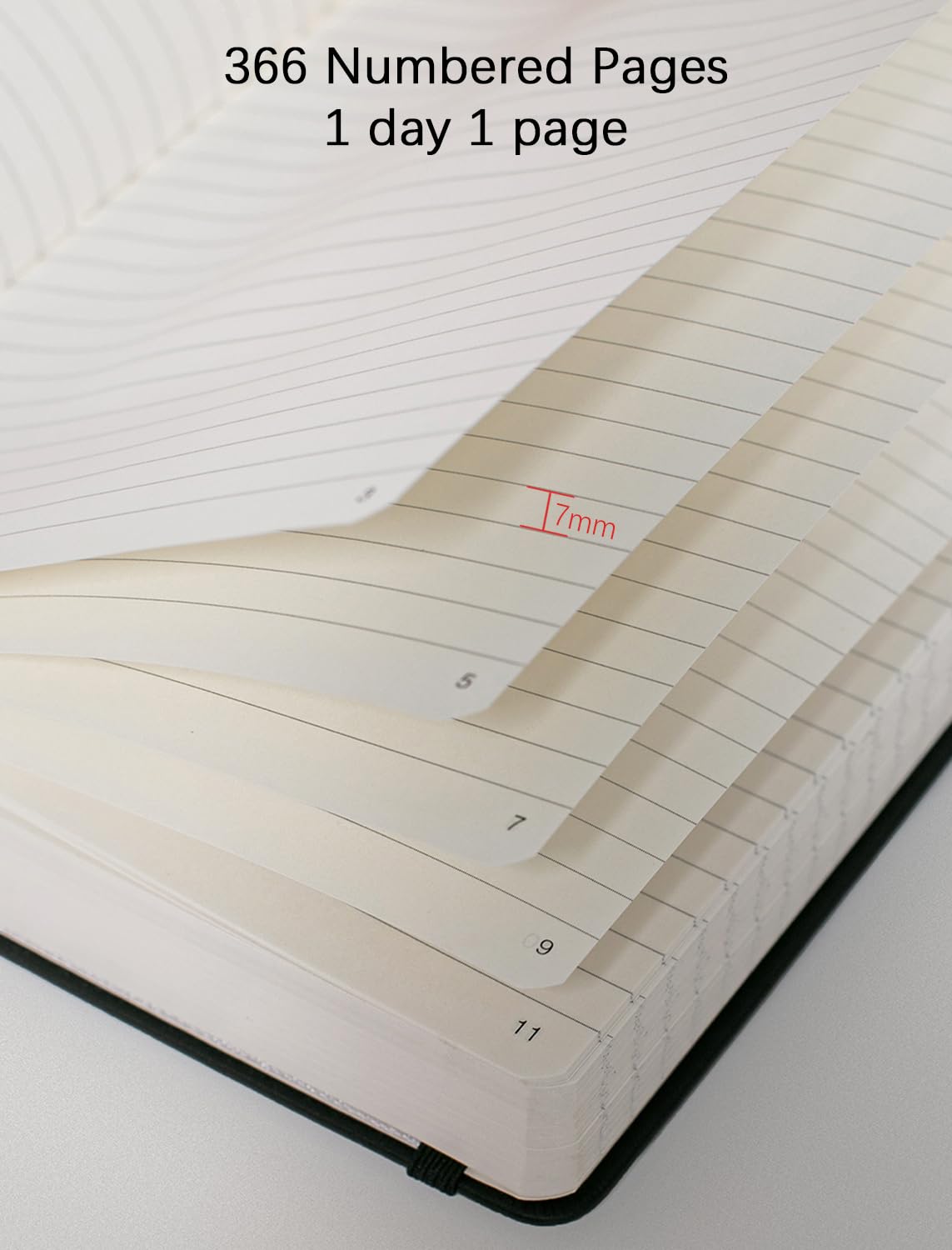 Premium A5 College Ruled Notebook - 366 Numbered Pages, 100GSM Thick Lined Paper, Hardcover Leather Journal for Writing | Perfect for School Note Taking, Office Work, Creative Journaling & Daily Planning | 5.7