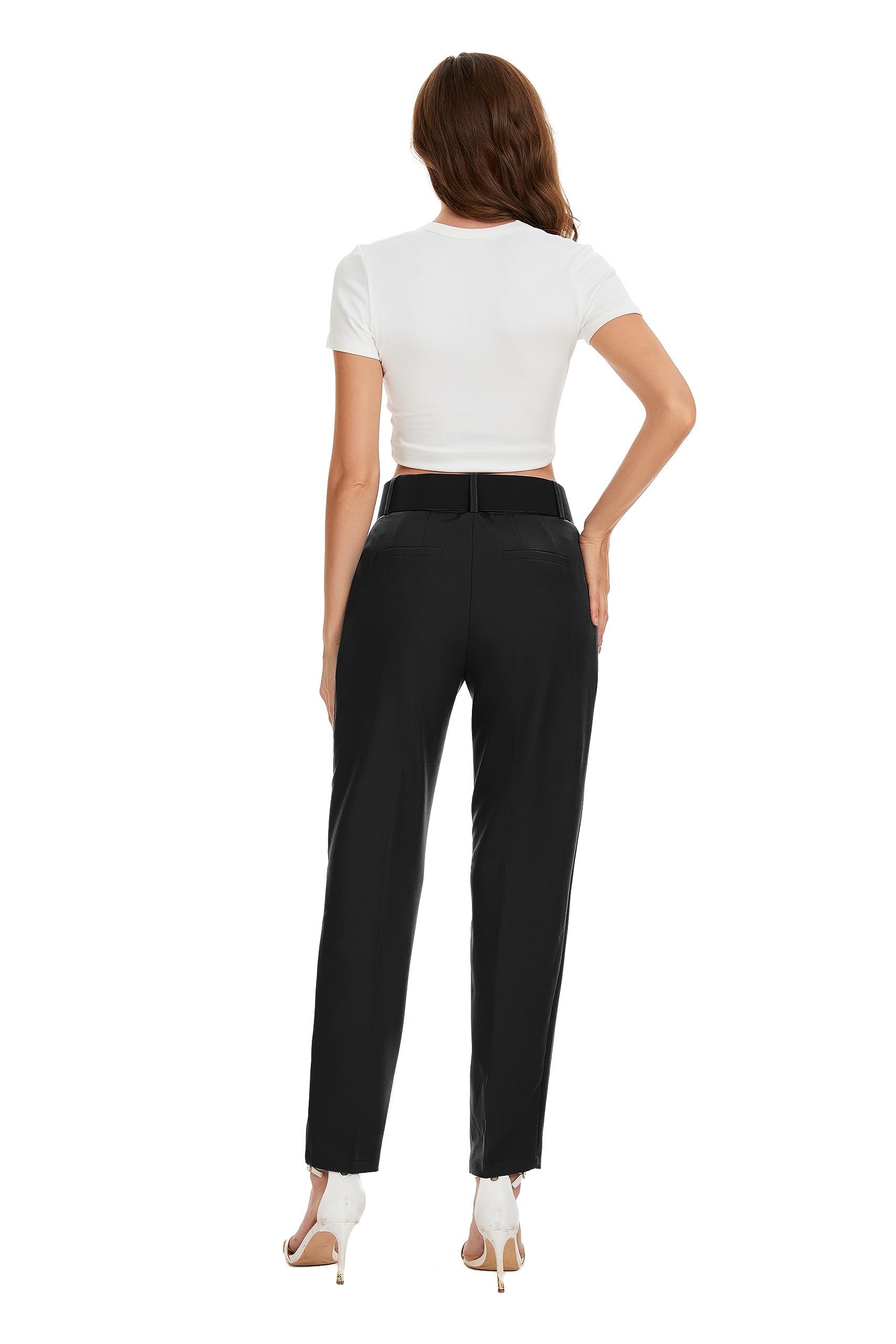 High Waisted Tapered Dress Pants for Women - Professional Business Casual Work Trousers with Pockets | Office Wear, Formal Attire & Everyday Work Pants
