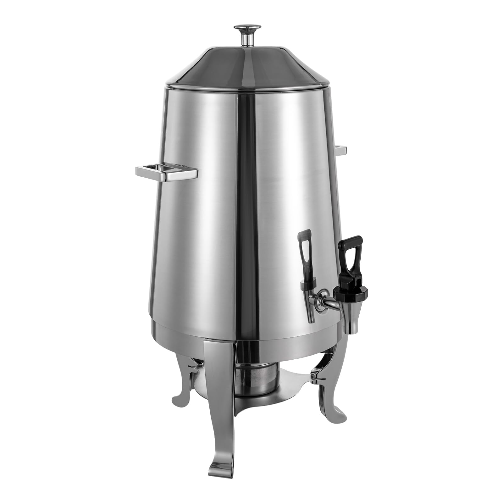 3.4 Gallon Stainless Steel Coffee Urn with Continuous Heating - Commercial Hot Beverage Dispenser for Tea, Water & Coffee - Perfect for Parties, Buffets & Catering Events (Fuel Not Included, Silver)