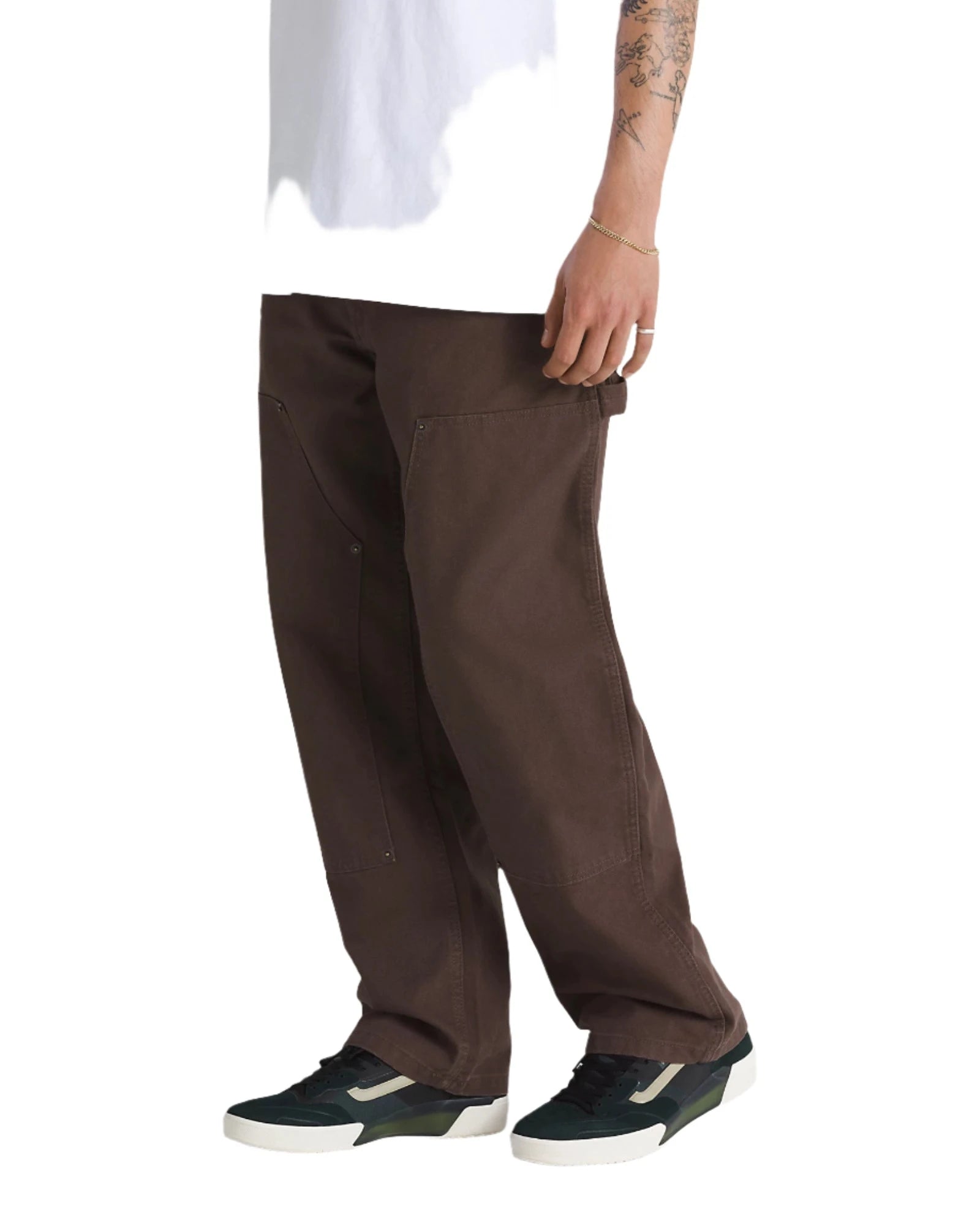 VANS AVE Skate Drill Chore Loose Carpenter Pants for Men - Chocolate Brown | Durable Workwear for Skateboarding, Construction & Outdoor Activities