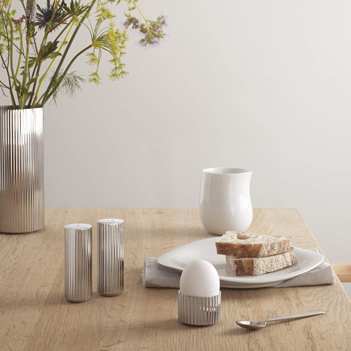 Georg Jensen Bernadotte Salt and Pepper Shakers Set - Premium Stainless Steel Spice Dispensers for Women - Perfect for Dining Table, Kitchen, and Gift Giving