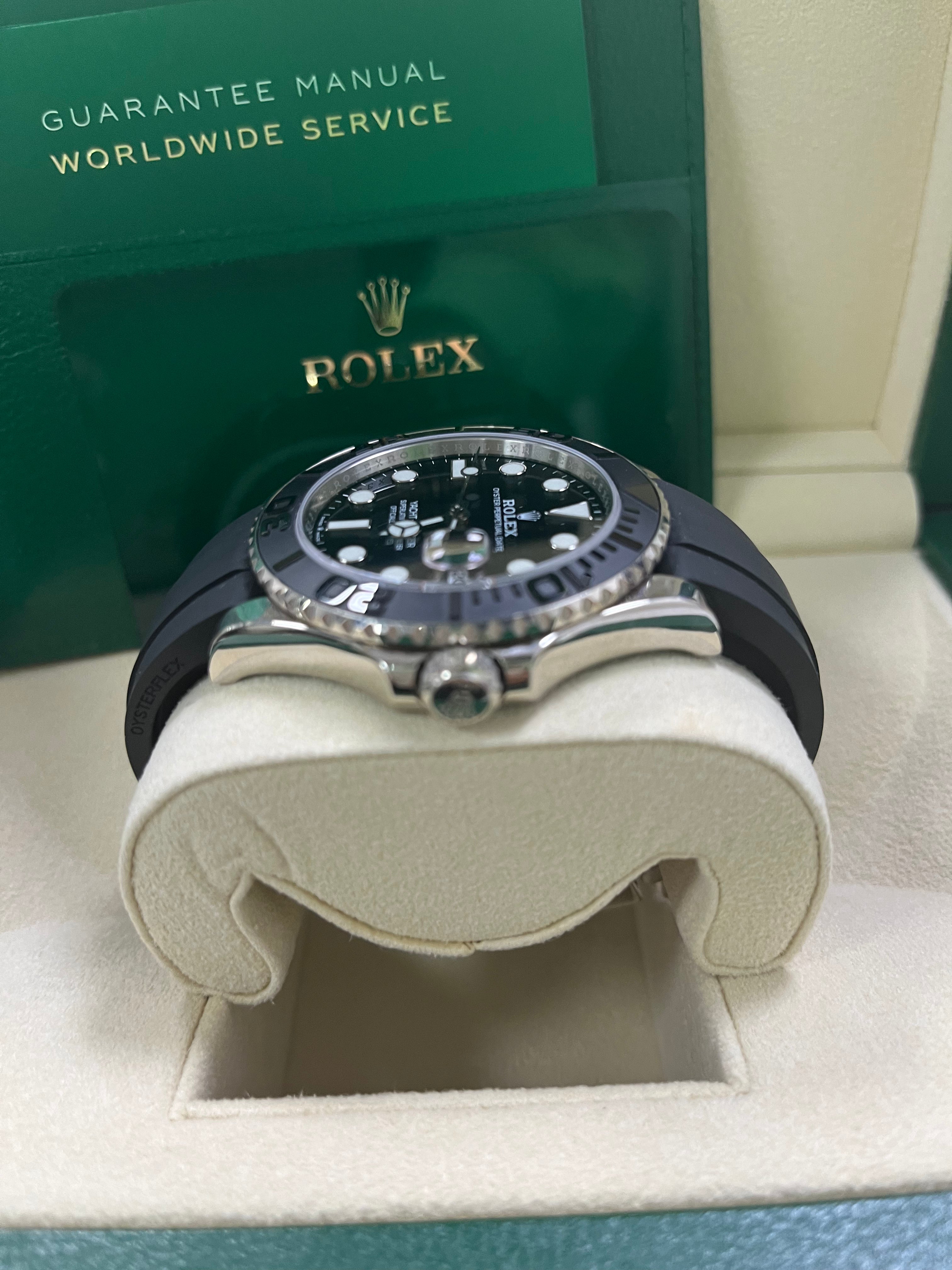 Rolex Yacht-Master 42 White Gold Men's Watch with Black Dial & Oysterflex Bracelet - Ref. 226659 - Luxury Diving Timepiece for Sailing, Yachting & Formal Occasions