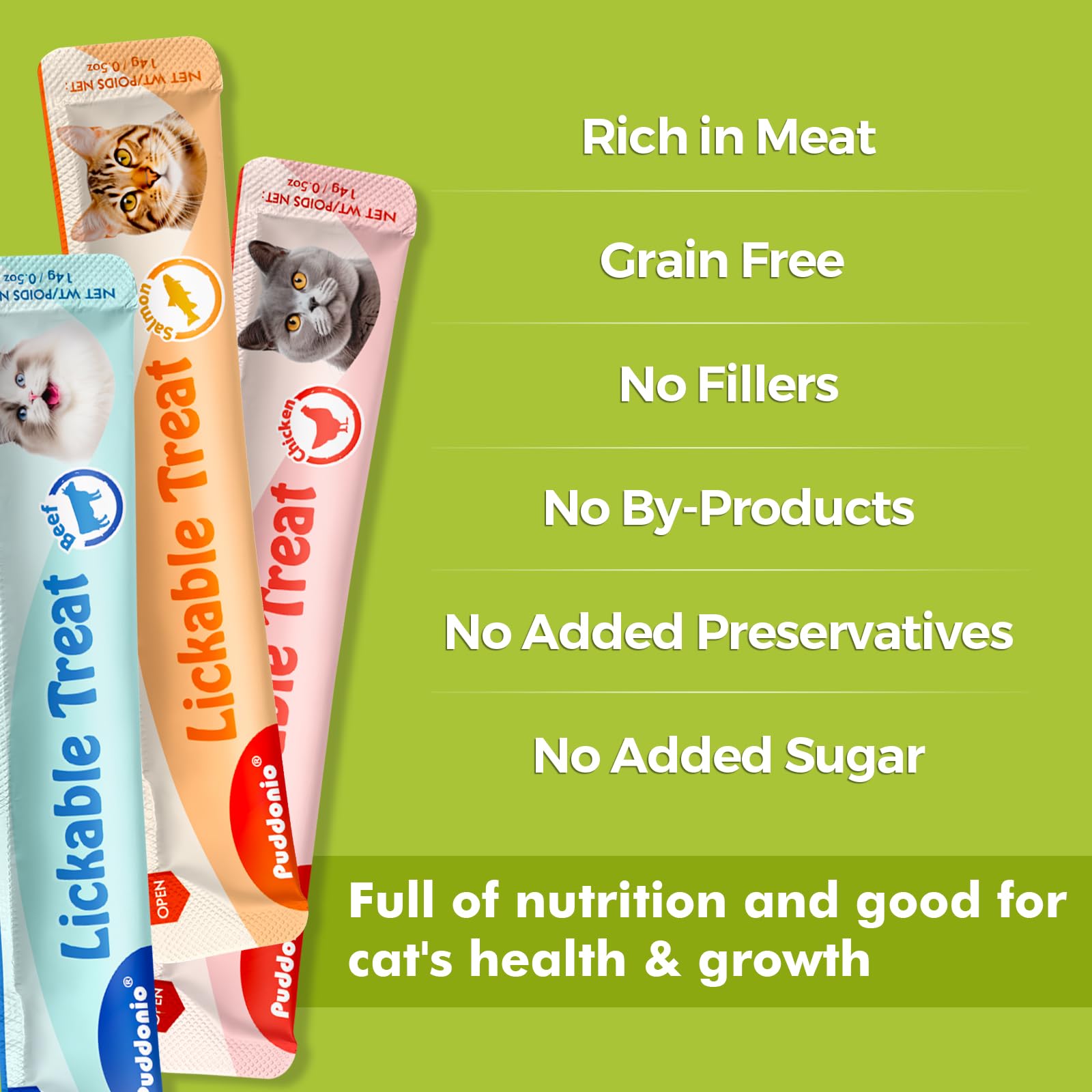 Premium High-Protein Lickable Wet Cat Treats - Healthy Squeezable Puree Cat Snacks with Real Meat (0.5oz/Tube, 20 Tubes) - Perfect for Training, Bonding & Senior Cats with Dental Issues
