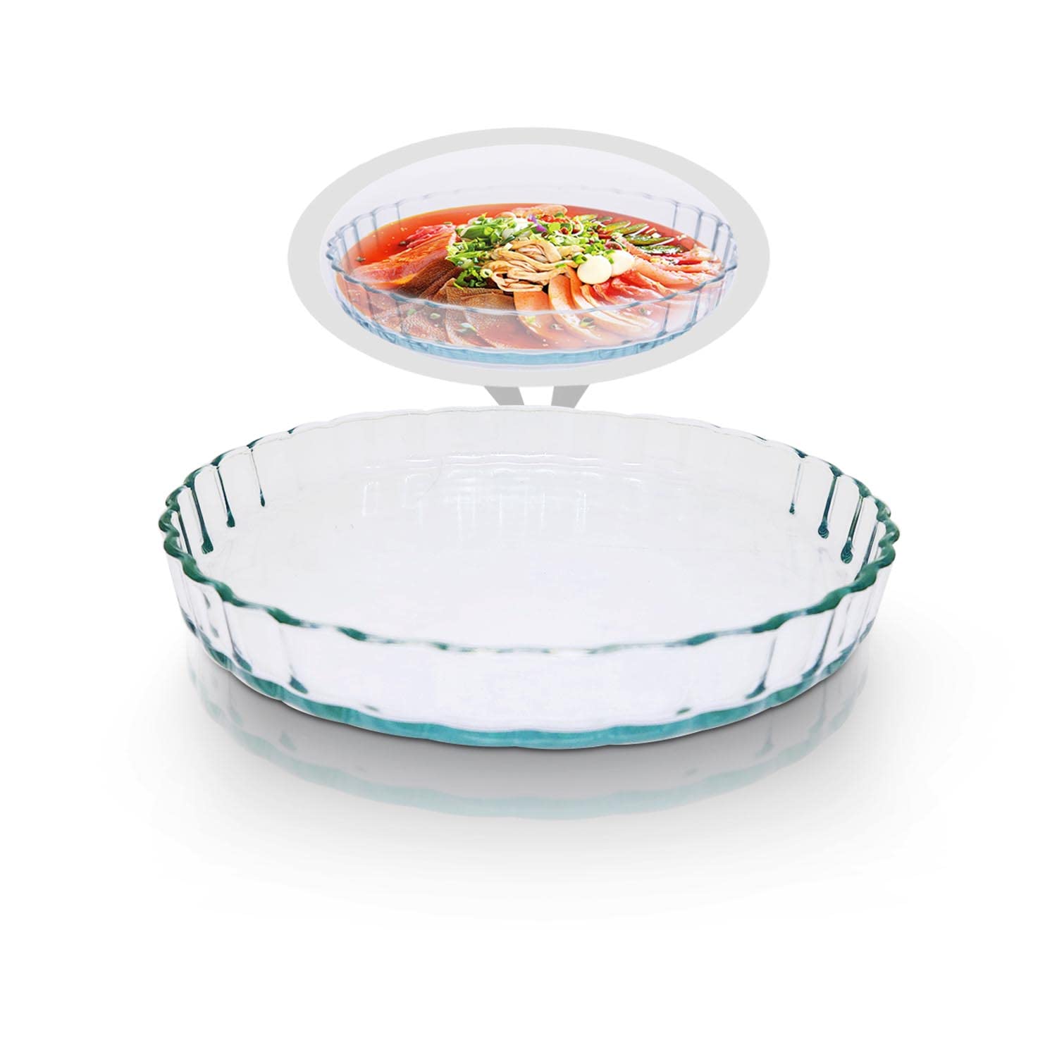 2.2 Quart Clear Glass Baking Dish for Oven - Round Bakeware & Casserole Pan for Cooking, Baking Cakes, Lasagna & Dinner - Perfect for Holiday Meals, Potlucks & Family Gatherings