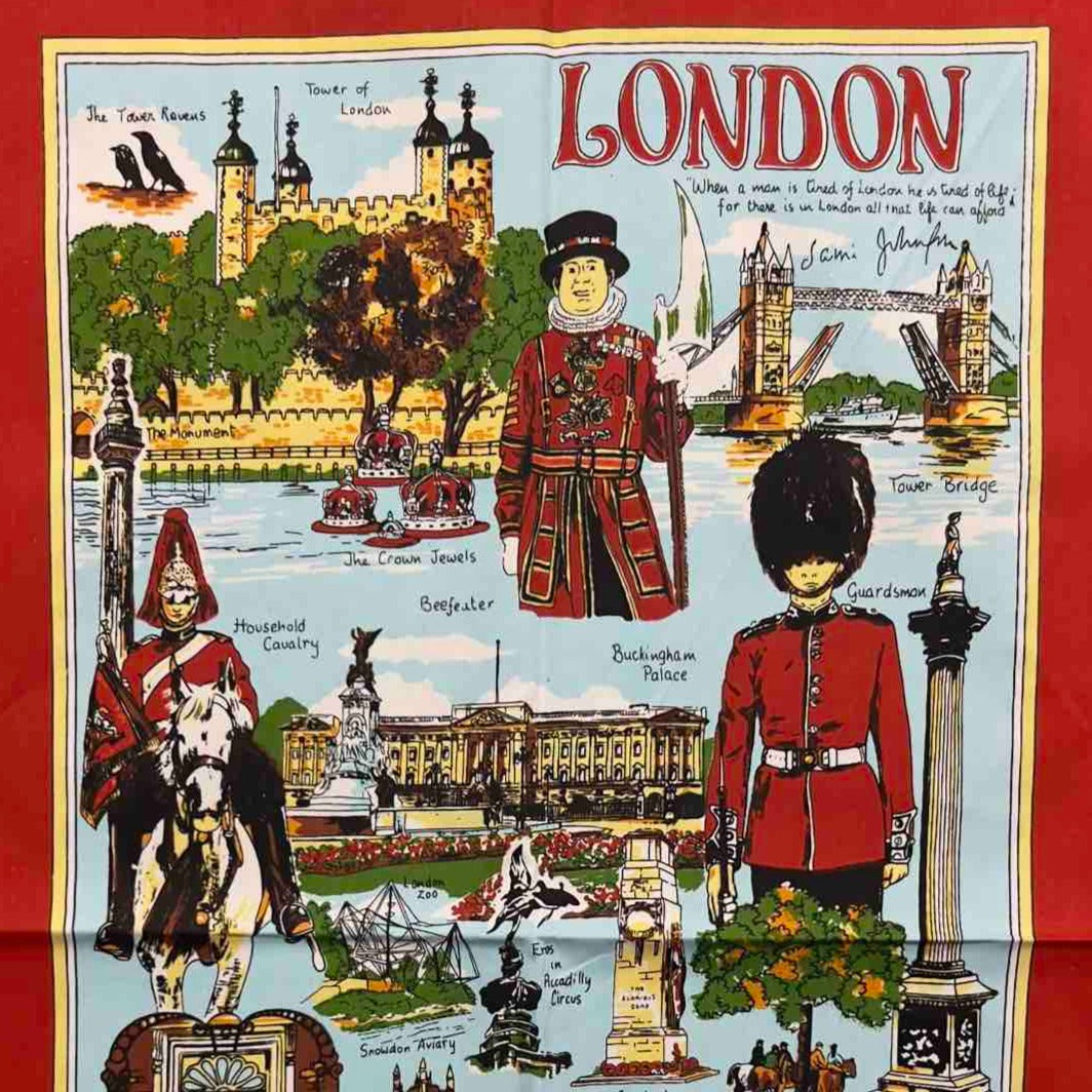 Premium London Cotton Tea Towel - Soft & Absorbent Blue Kitchen Towel for Dishes, Cleaning & Decor | Dish Drying, Counter Wiping, Hand Towel, Home Decor