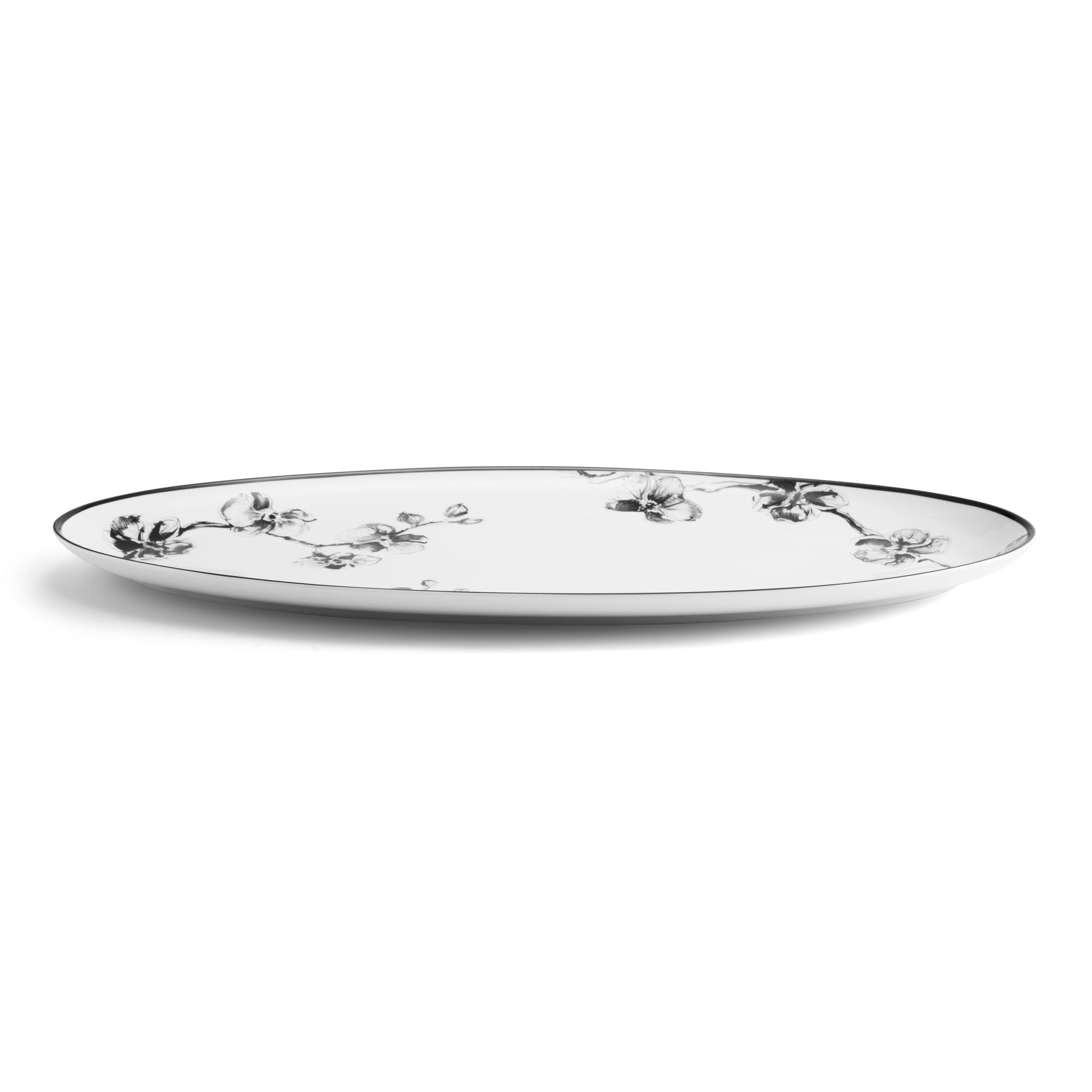 Elegant Black Orchid Serving Platter - Large Decorative Tray for Entertaining, Dining, and Home Decor - Perfect for Parties, Weddings, and Holiday Gatherings