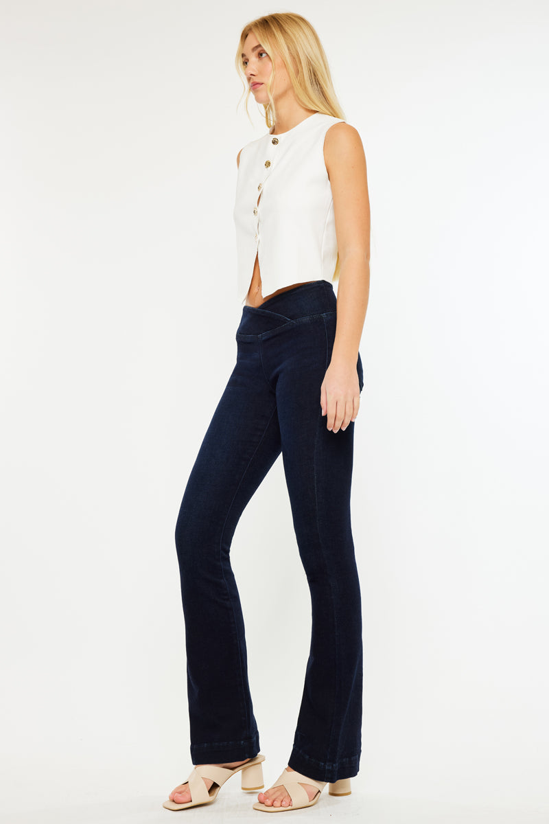 Mabel Mid Rise Pull On Bootcut Jeans for Women - Stretchy Comfort Fit Denim Pants - Perfect for Casual Wear, Work & Everyday Outfits