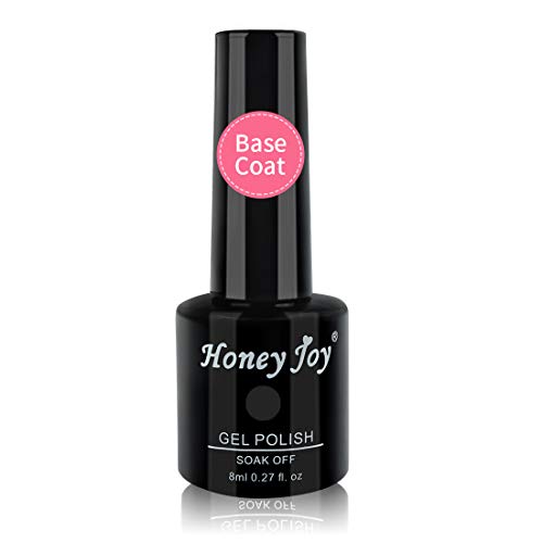 Honey Joy UV Gel Polish Top Coat & Base Coat Set - 8ml LED UV Soak Off Nail Art Kit (NGT001) for Professional Salon & DIY Manicures at Home