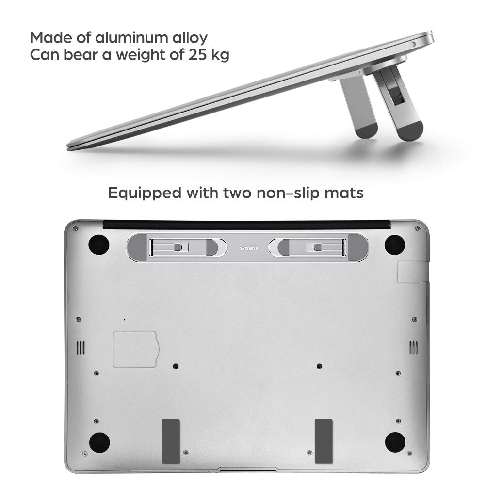 Ergonomic Laptop Stand for Desk - Adjustable Cooling Riser for MacBook, Dell, HP & 10-15.6