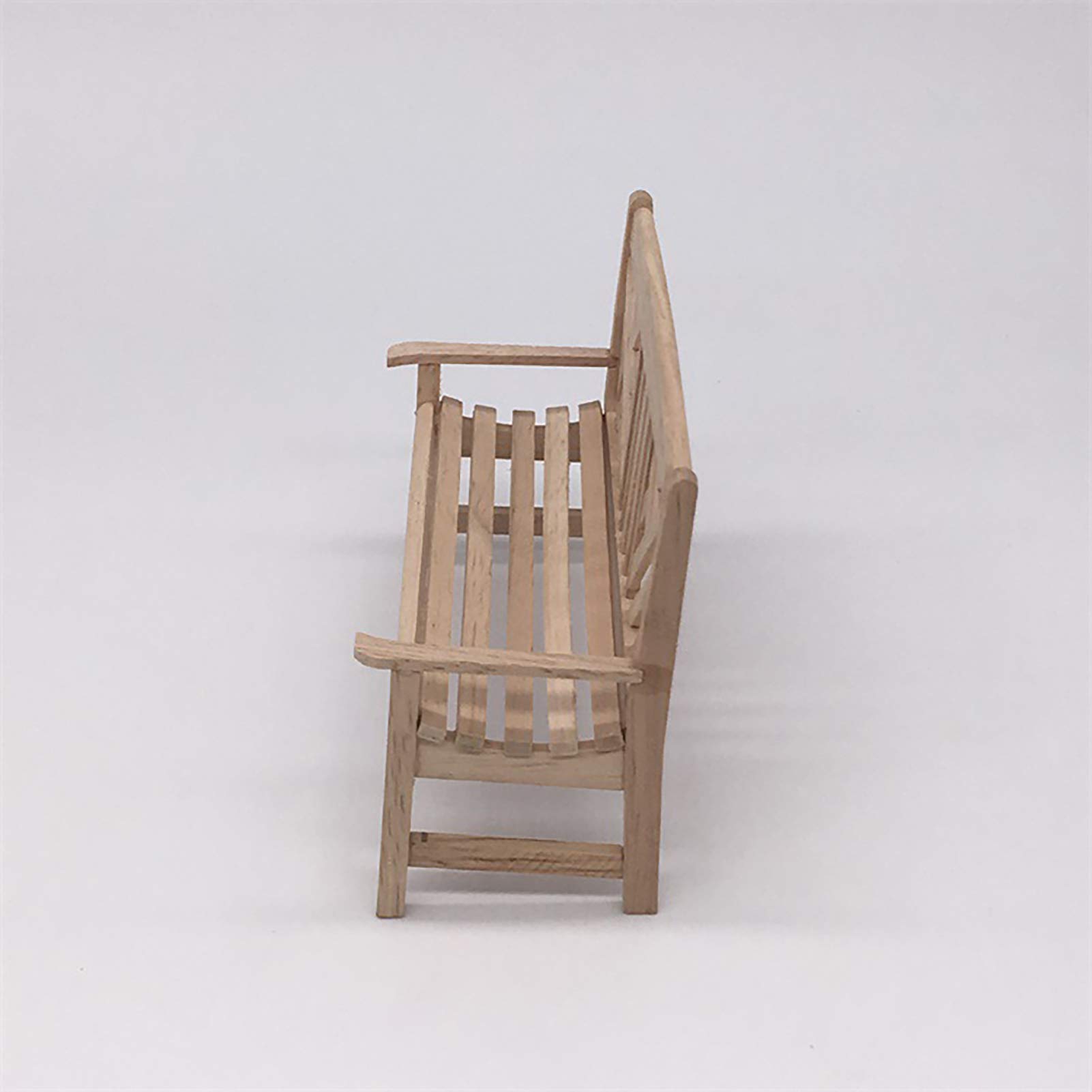 1/12 Scale Dollhouse Porch Armchair & Long Bench - Wooden Miniature Furniture for 1:12 Scale Dollhouse - Perfect for Kids Play, Collectors & DIY Miniature Scenes - Kids Gift & Home Decor Accessory