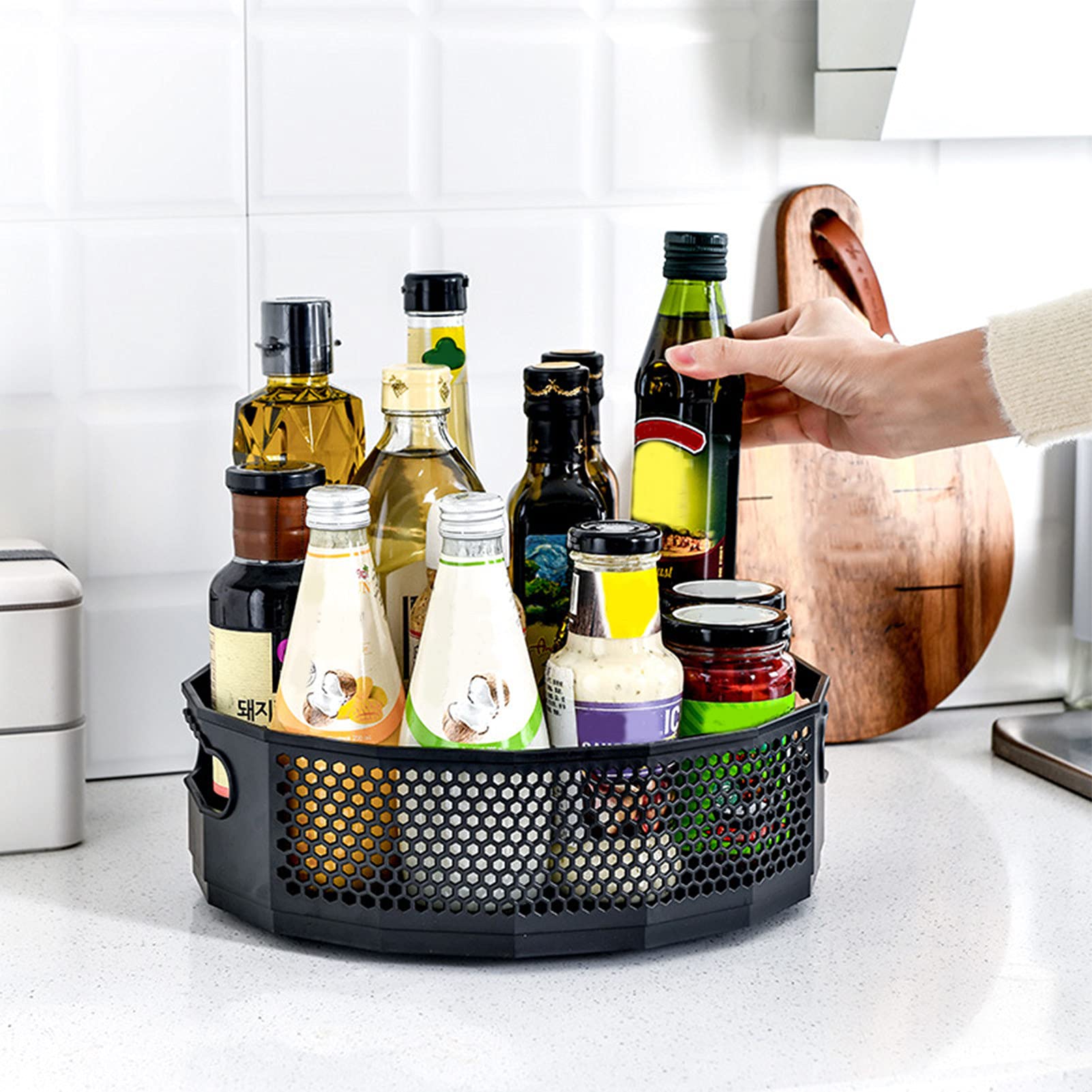 Multi-Purpose Kitchen Storage Tray - Spice Jar Organizer & Food Snack Container for Pantry, Countertop, and Cabinet Organization | Perfect for Meal Prep and Home Organization