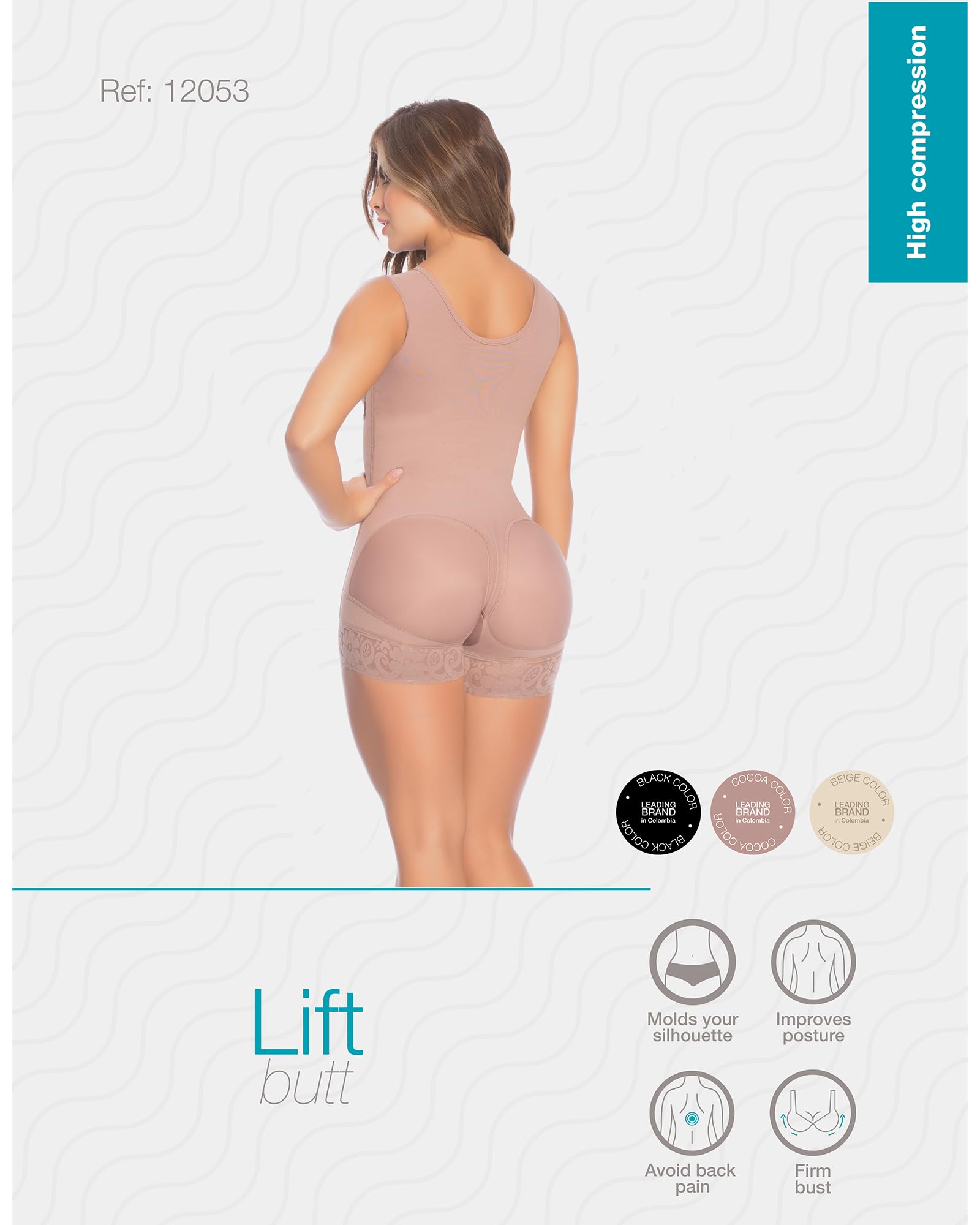 FAJAS DISENOS D'PRADA Colombian High Compression Shapewear Bodysuit - Tummy Control Waist Trainer for Women | Postpartum Recovery, Workout & Everyday Slimming