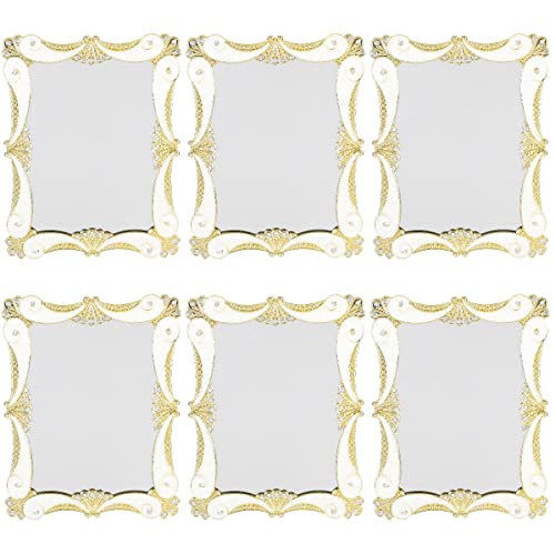 6-Piece European Style Desktop Makeup Mirror Set - Single-Sided Portable Vanity Mirror for Home & Travel - Perfect for Dressing Table, Bathroom, and On-the-Go Makeup Application