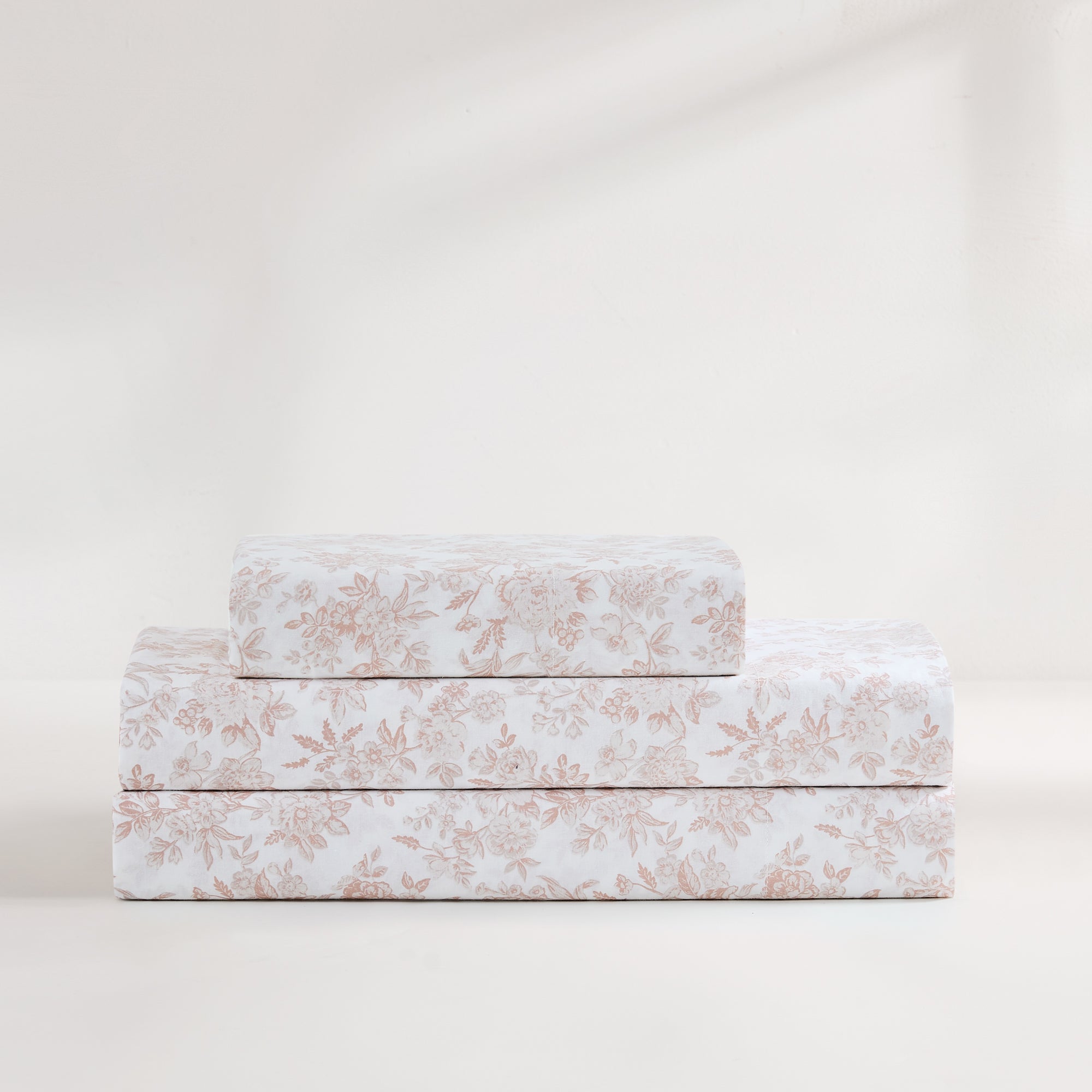 Premium Peony Toile Cotton Sheet Set - Queen Size, 4-Piece Bedding Set with Pillowcases - Soft & Breathable for Comfortable Sleep - Perfect for Master Bedroom, Guest Room, or Vacation Home