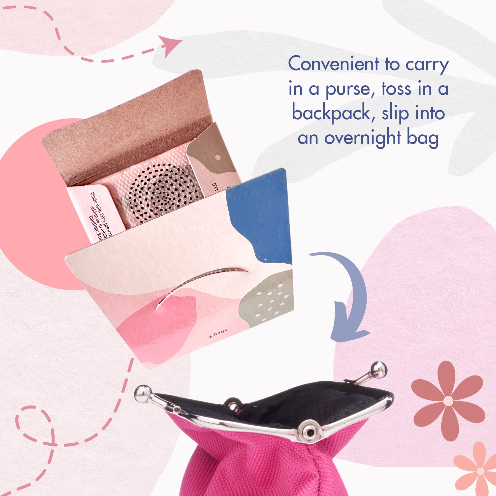 Disposable Travel Hygiene Bags - 30 Count (10 Packs of 3) for Tampons, Pads, Condoms & Personal Care - Compact, Odor-Controlling & Discreet Waste Solution - Perfect for Travel, Gym, Office & On-the-Go Use