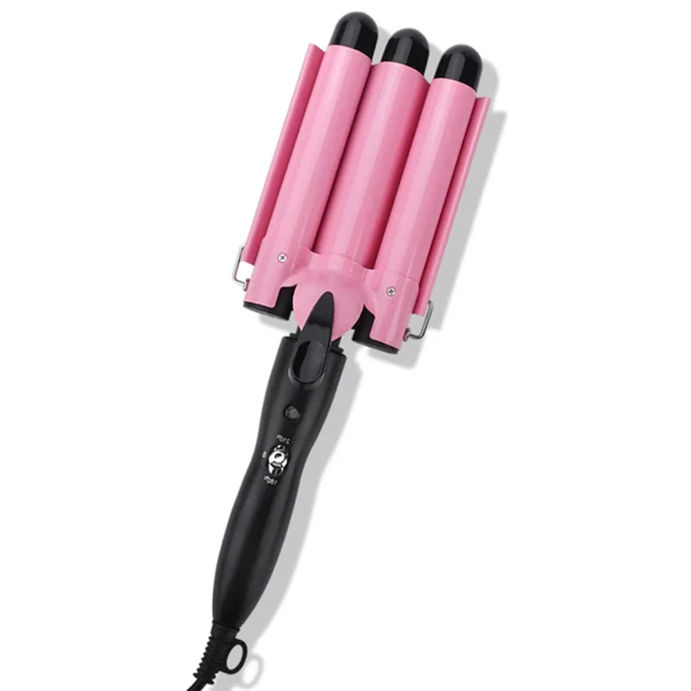 Triple Waves Hair Curling Iron - Professional 3 Barrel Waver for Beachy Curls & Voluminous Waves | Perfect for Home Styling, Salon Use & Special Occasions