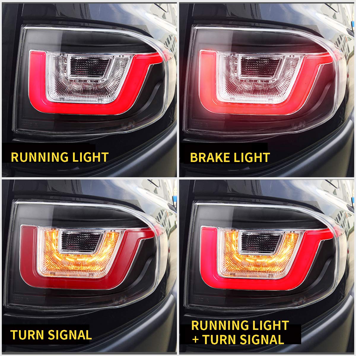 VLAND LED Tail Lights for Toyota FJ Cruiser 2007-2022 - Plug & Play Replacement Rear Lamps Assembly (Driver & Passenger Side) - Enhance Night Visibility & Style for Off-Road Adventures