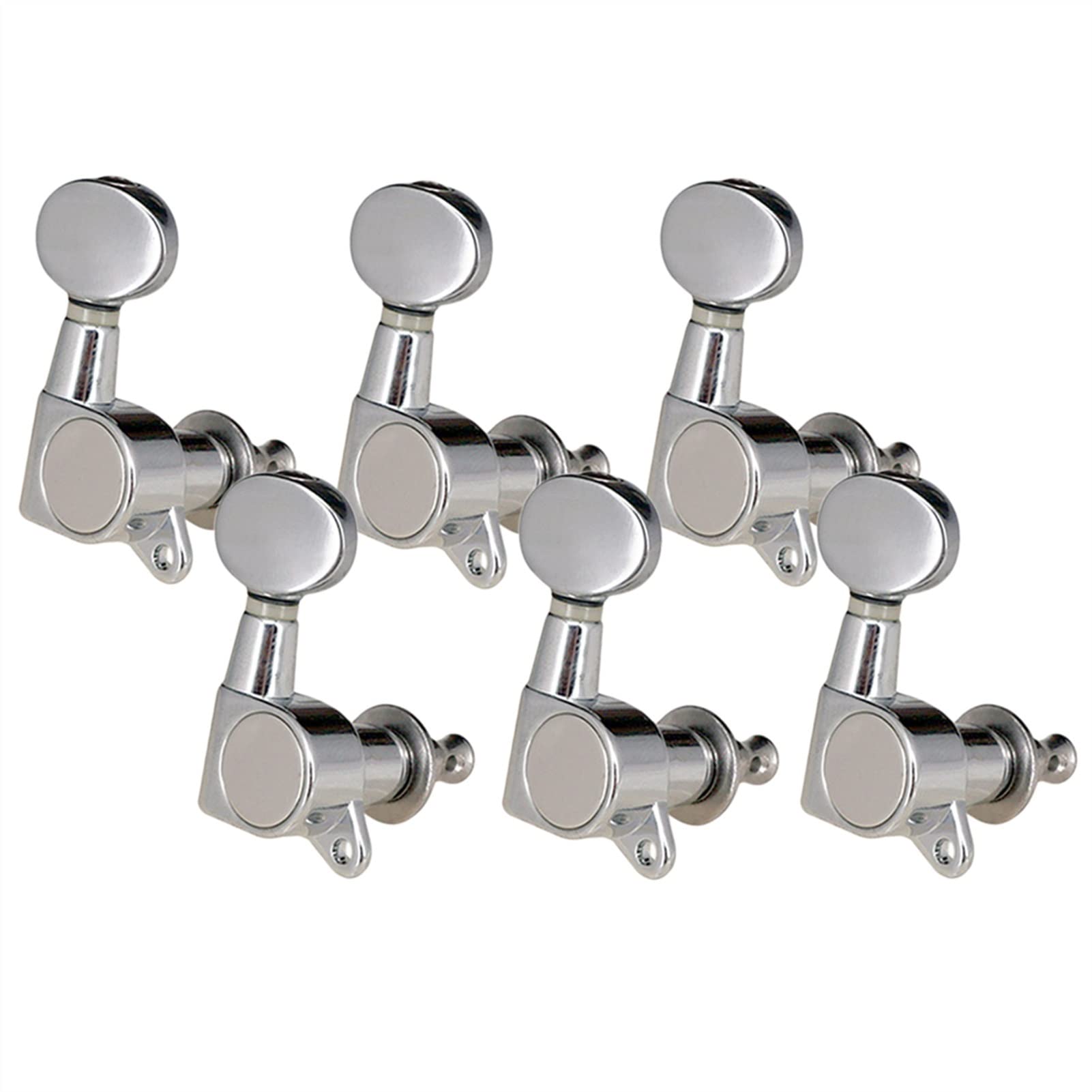 Premium 6R Silver Sealed Guitar Tuning Pegs - 6-Piece Set for Acoustic & Folk Guitars | Durable Machine Heads with Smooth Tuning | Perfect for Guitar Maintenance, Upgrades & Professional Performances