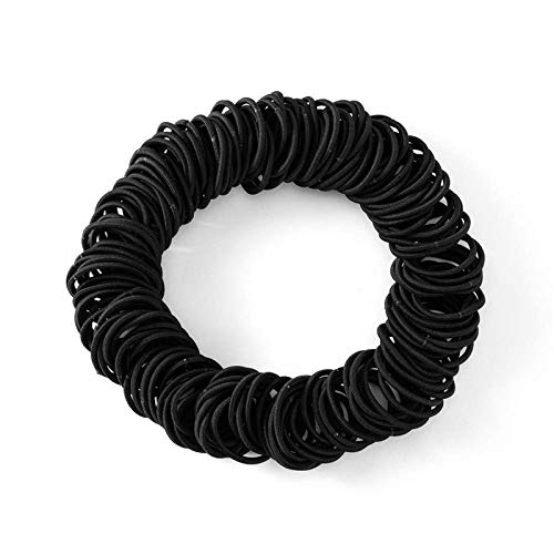 100 Pieces Black Elastic Hair Ties - No Metal Hair Bands for Women & Girls - Soft Ponytail Holders for Thick, Curly & Straight Hair (4mm) - Perfect for School, Workout, Yoga & Daily Styling