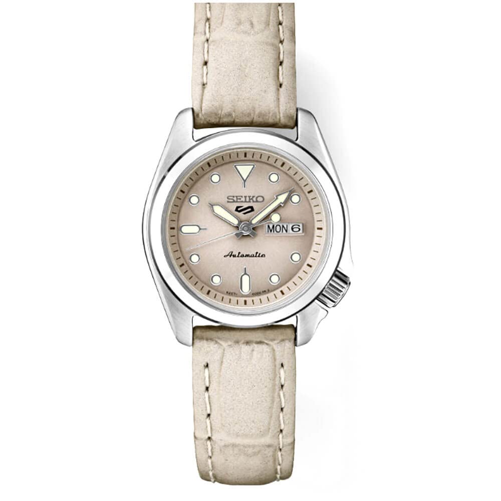 Seiko Men's Automatic Watch - Sand Beige Dial & Beige Leather Band | Classic Dress Watch for Business, Formal Events & Everyday Wear
