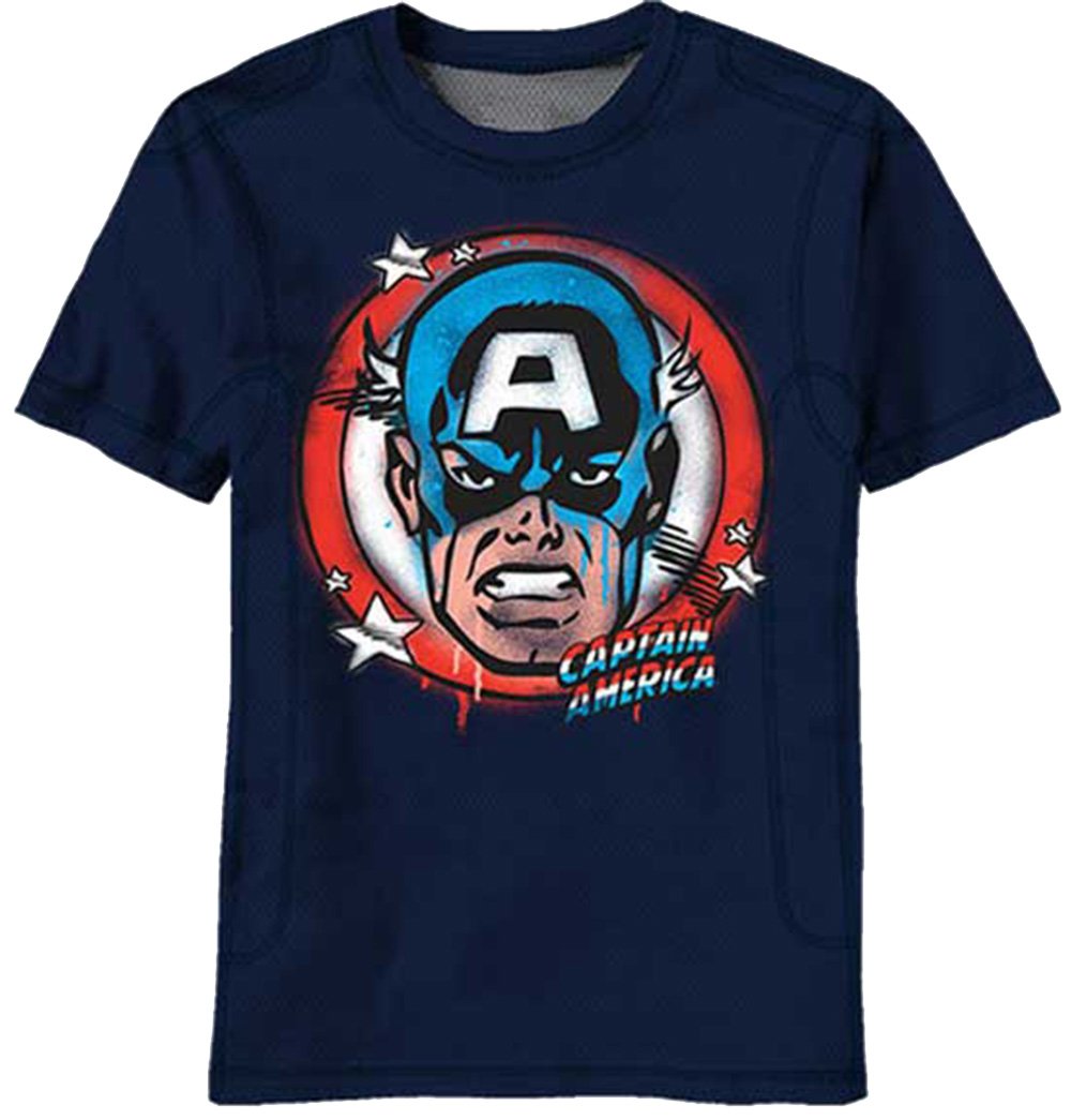 Marvel Captain America Men's T-Shirt - Official Licensed Superhero Graphic Tee for Casual Wear & Comic Con Cosplay