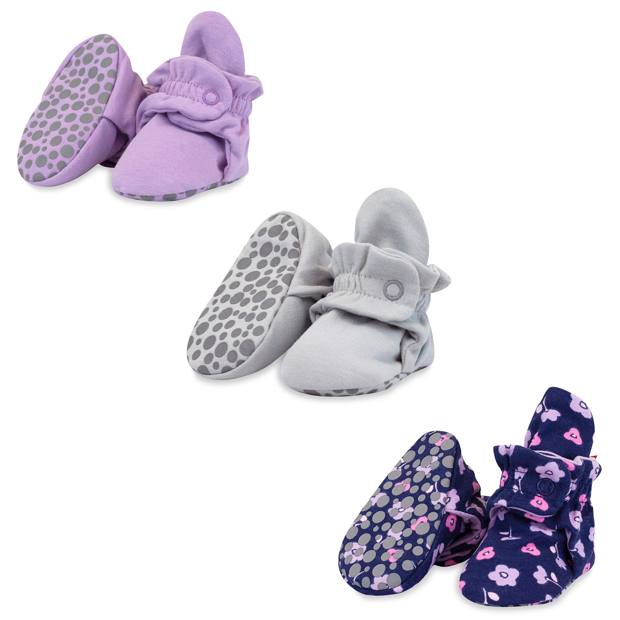 Zutano Unisex Baby Booties - Soft Cotton Stay-On Shoes with Non-Slip Gripper Soles for Newborns & Toddlers - Perfect for Indoor Play, Crawling & First Steps