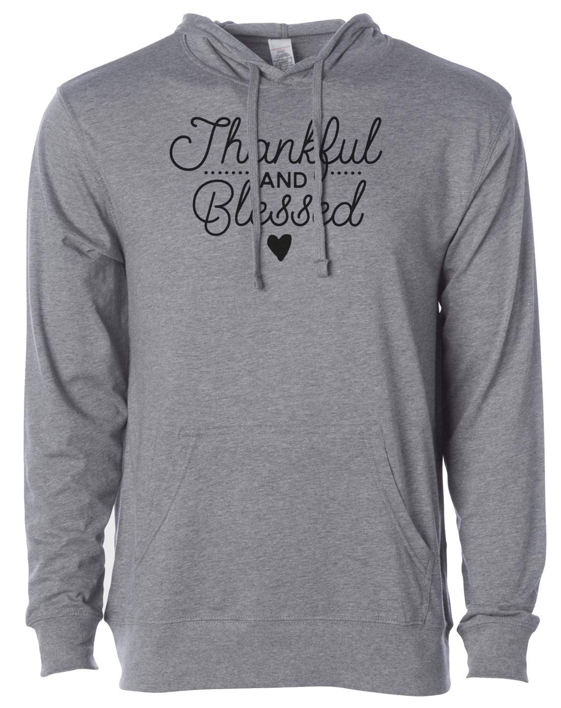 Unisex Thankful and Blessed Grey Fall Hoodie | 7 ate 9 Apparel | Cozy Autumn Pullover for Thanksgiving, Pumpkin Patch & Casual Outings