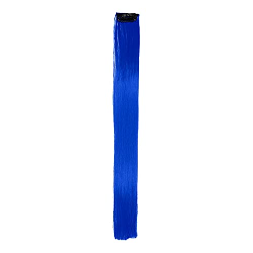 Streak Street Palatinate Blue Bonnet Straight Clip-On Hair Extensions – Perfect for Parties, Cosplay & Everyday Styling