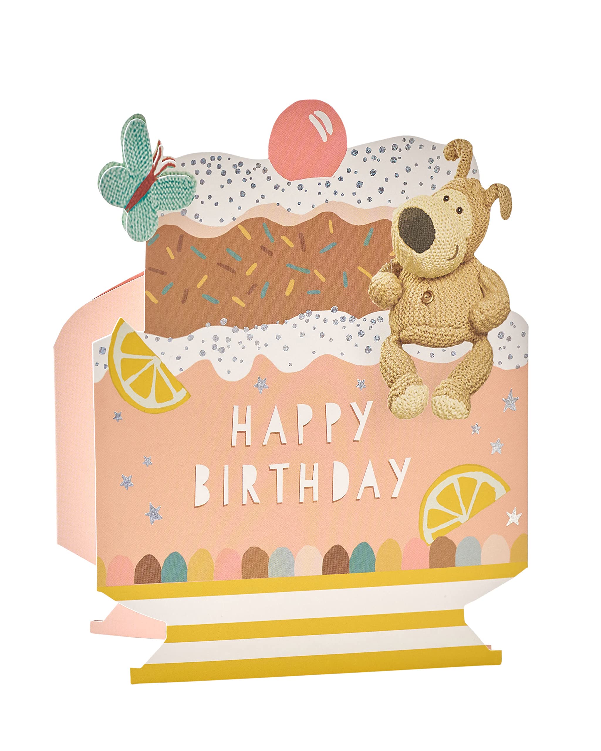 Boofle Birthday Card - Funny & Cute Greeting Card for Best Friend - Unique Birthday Card for Women - Happy Birthday Sitting on Giant Cake - Perfect for Friend's Birthday, Sister's Gift & Special Occasions