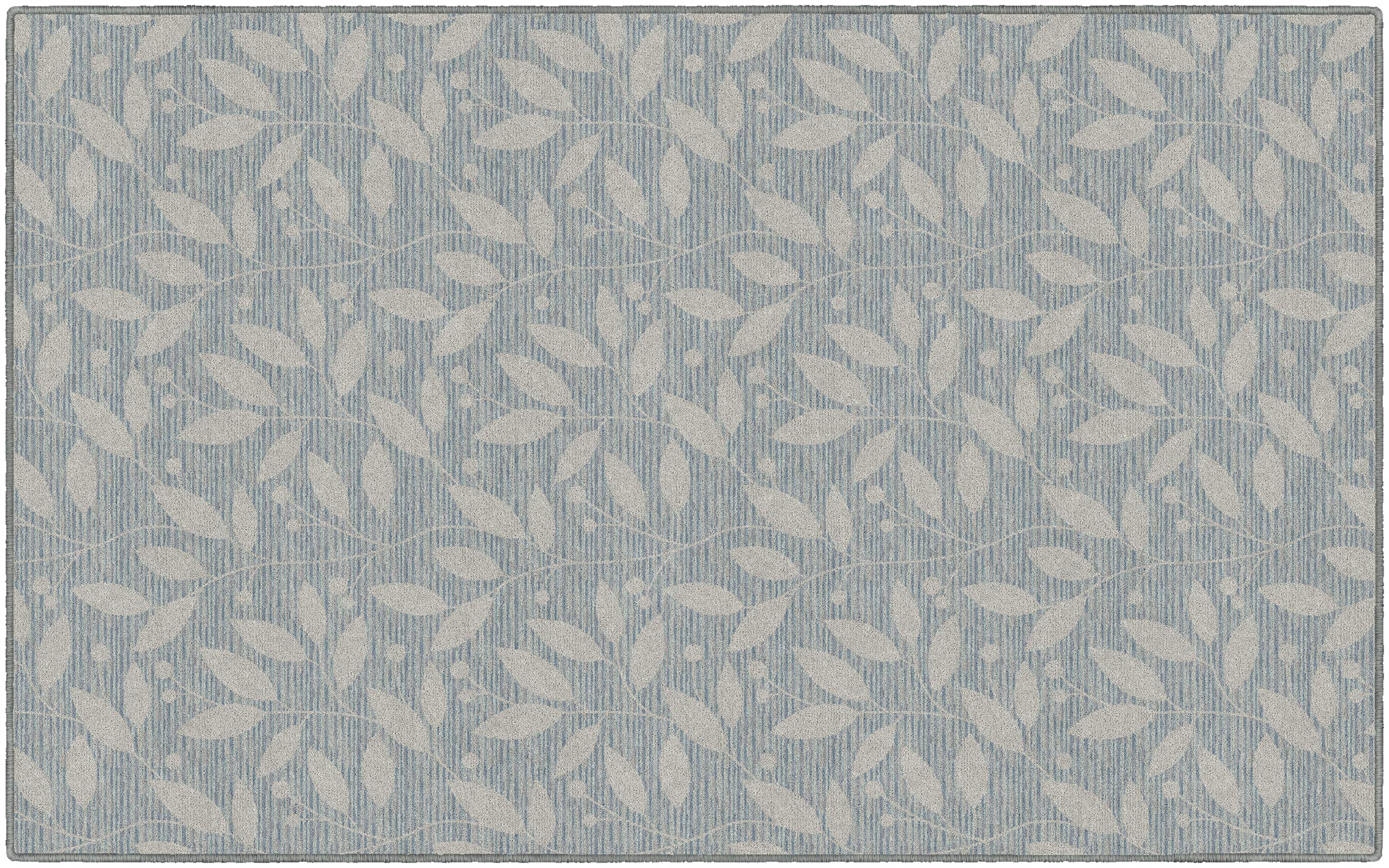 Brumlow MILLS Ginnie Floral Leaves Print Machine Washable Indoor/Outdoor Area Rug - 5' x 8' Blue - Perfect for Living Room, Bedroom, Dining or Kitchen - Soft & Durable Home Decor for Comfortable Spaces