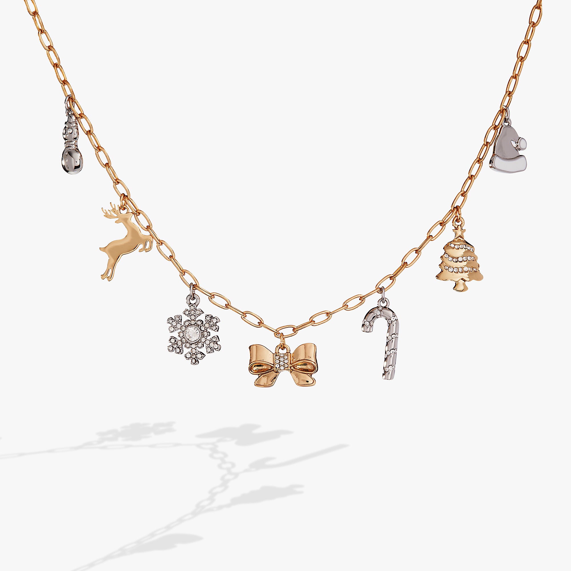 Festive Holiday Cheer Multi-Charm Necklace for Women - Perfect for Christmas Parties, Gifts & Special Occasions