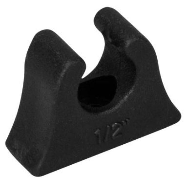 0.5 Inch Black Rubber Pole Clip for 3/4 Inch Poles - Durable Utility Hook for Outdoor Gear, Tools & Equipment Organization (Pack of 1) - Perfect for Garden, Garage, Workshop & RV Accessories Storage