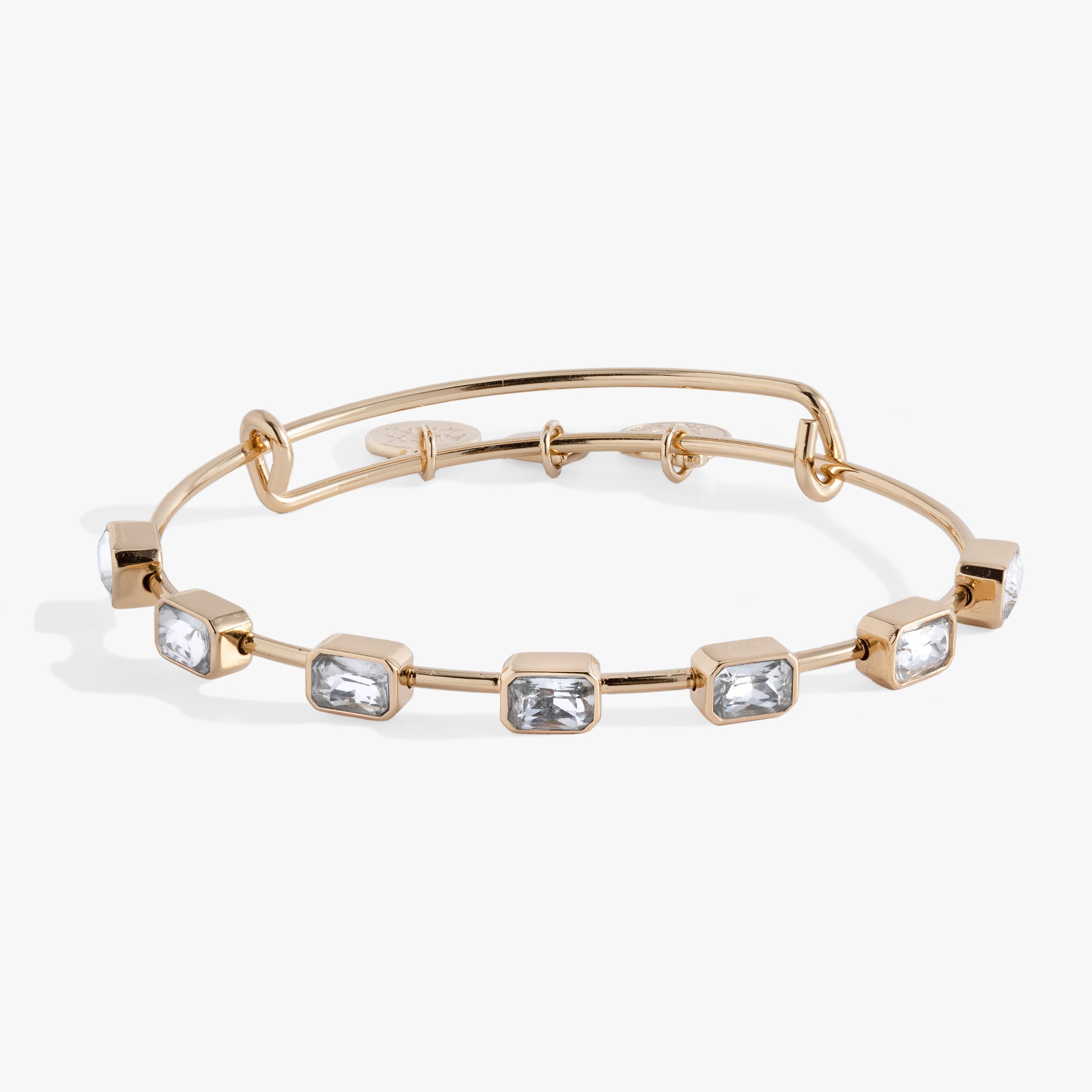 April Birthstone Emerald Cut Sterling Silver Bangle Bracelet for Women - Elegant Jewelry Gift for Birthday, Anniversary & Special Occasions