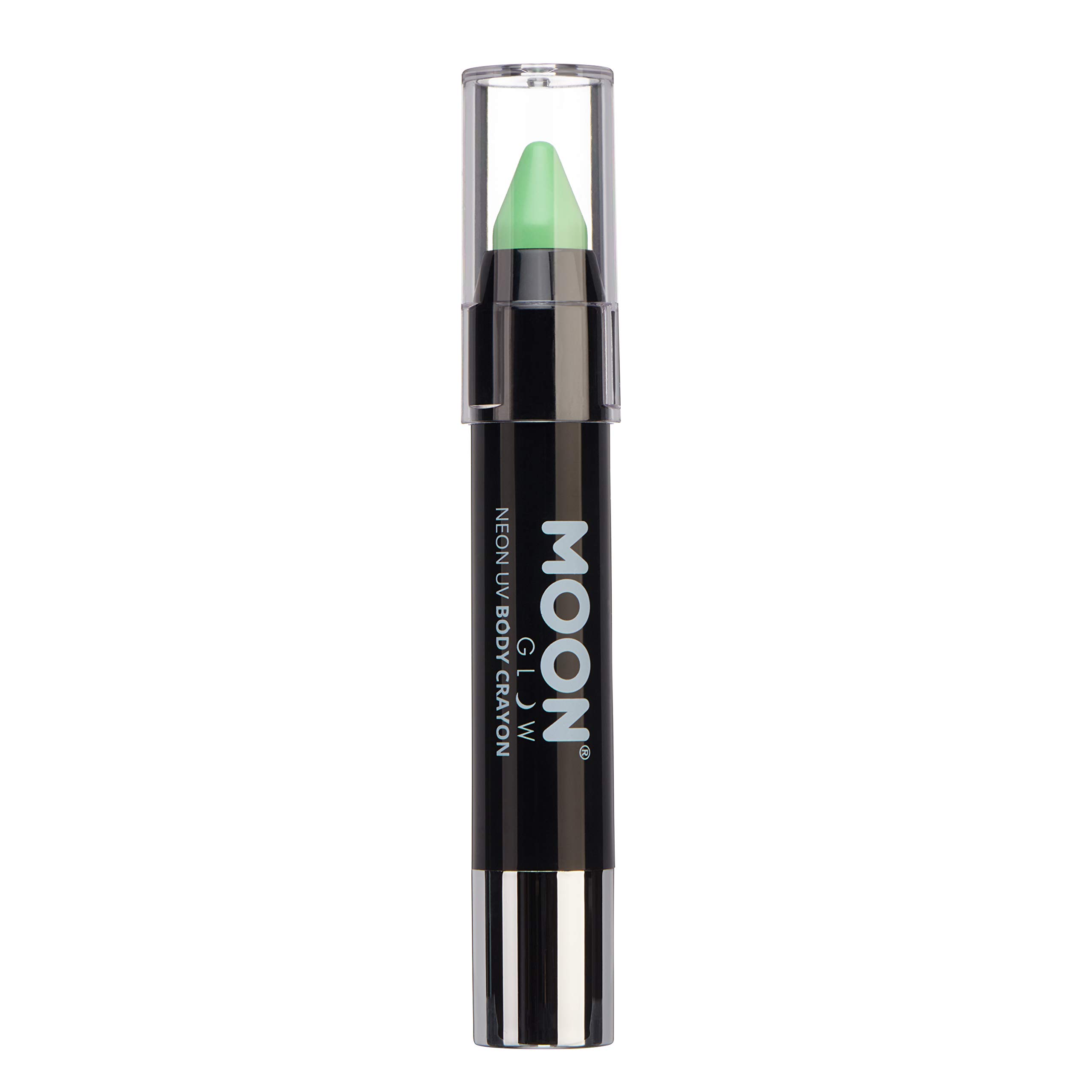 Pastel Green Moon Glow Neon UV Paint Stick - Face & Body Crayon for Festival, Rave & Glow Parties - Glow in The Dark Makeup for Kids & Adults