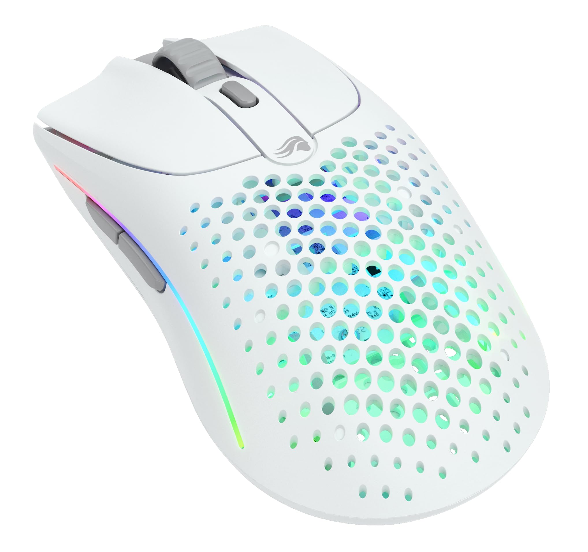 Glorious Gaming Model O 2 Wireless Gaming Mouse - 2.4GHz & Bluetooth Hybrid, Ultra-Light 68g, Long Battery Life, 26K DPI Sensor, RGB Lighting, Ambidextrous, 6 Buttons, PTFE Feet - White | Perfect for FPS, MOBA & Esports Gaming