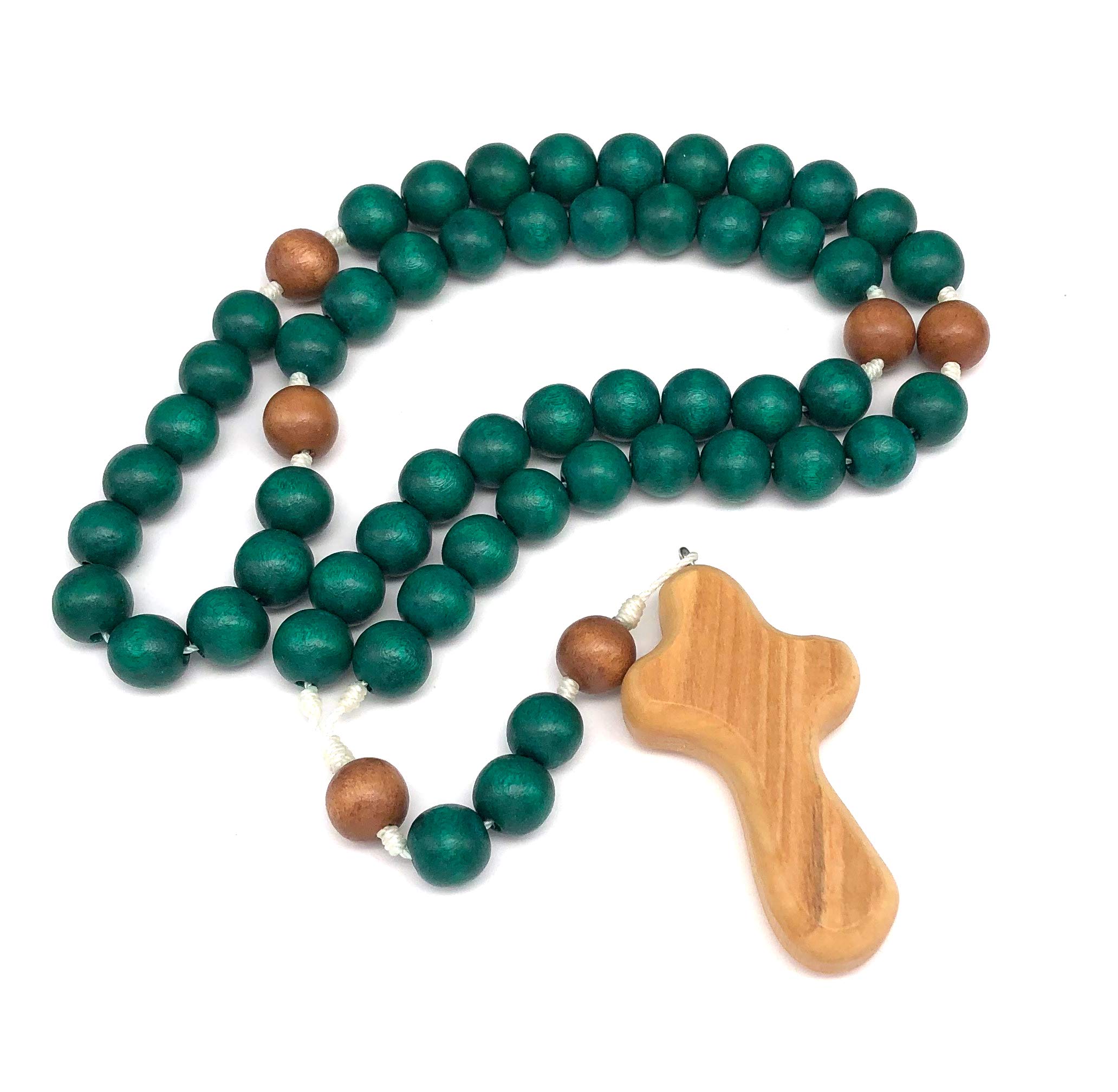 Handmade Wooden Rosary Beads - Green Catholic Prayer Beads for Religious Devotion, Meditation & Spiritual Gifts | Perfect for Prayer, Worship & Faith-Based Jewelry