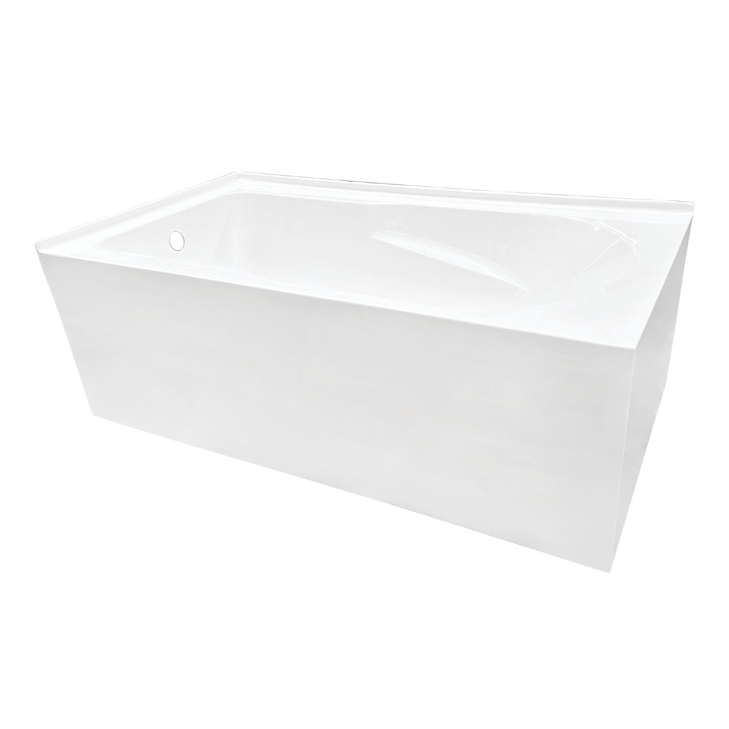 Aqua Eden VTAM6032L21TS 60-Inch Acrylic Rectangular 2-Wall Corner Alcove Bathtub - Left Hand Drain, Glossy White - Perfect for Small Bathrooms & Spa-Like Retreats