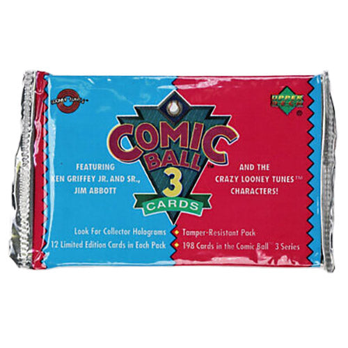 1992 Upper Deck Comic Ball Series 3 Unopened Baseball Trading Card Pack - Rare Collectible for Sports Memorabilia Enthusiasts & Gift for Baseball Fans