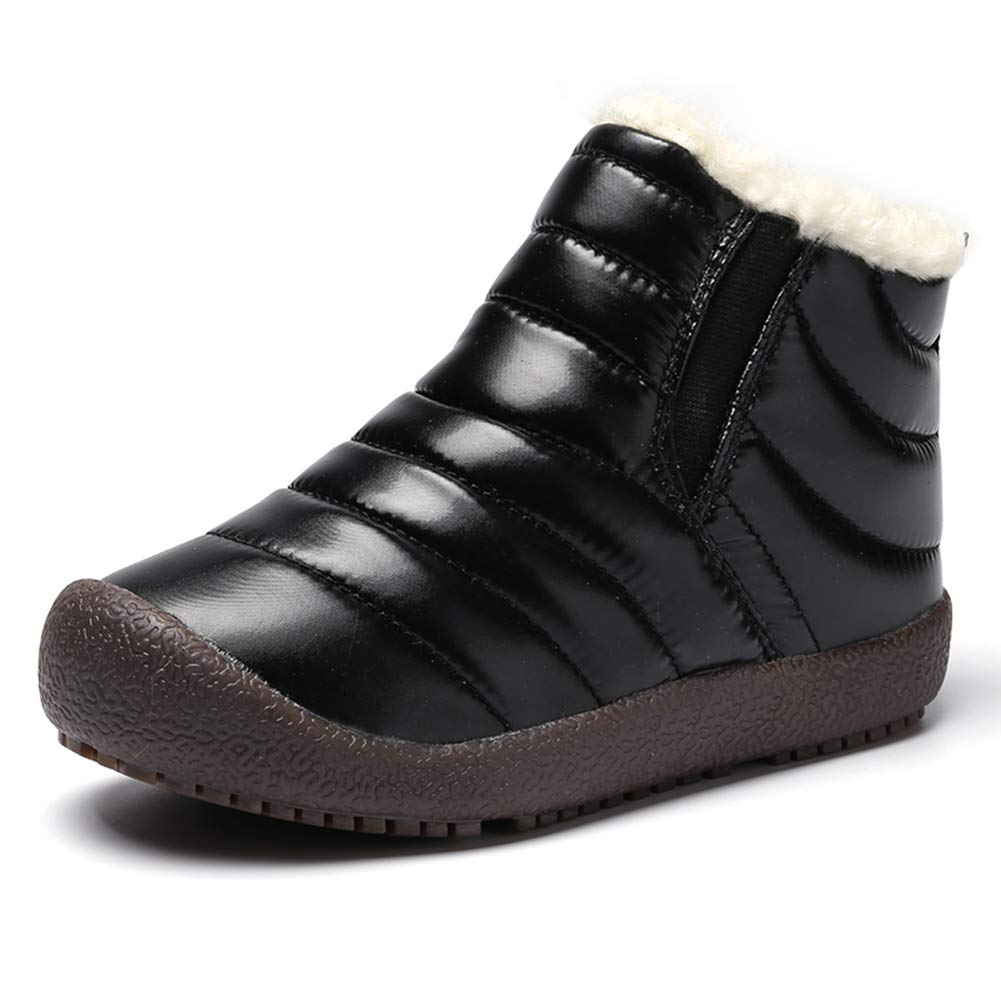 Z.SUO Kids Snow Boots - Winter Anti-Slip Waterproof Fur Lined Warm Shoes for Toddler, Little & Big Kids - Perfect for Outdoor Play, Snow Days & Cold Weather Activities