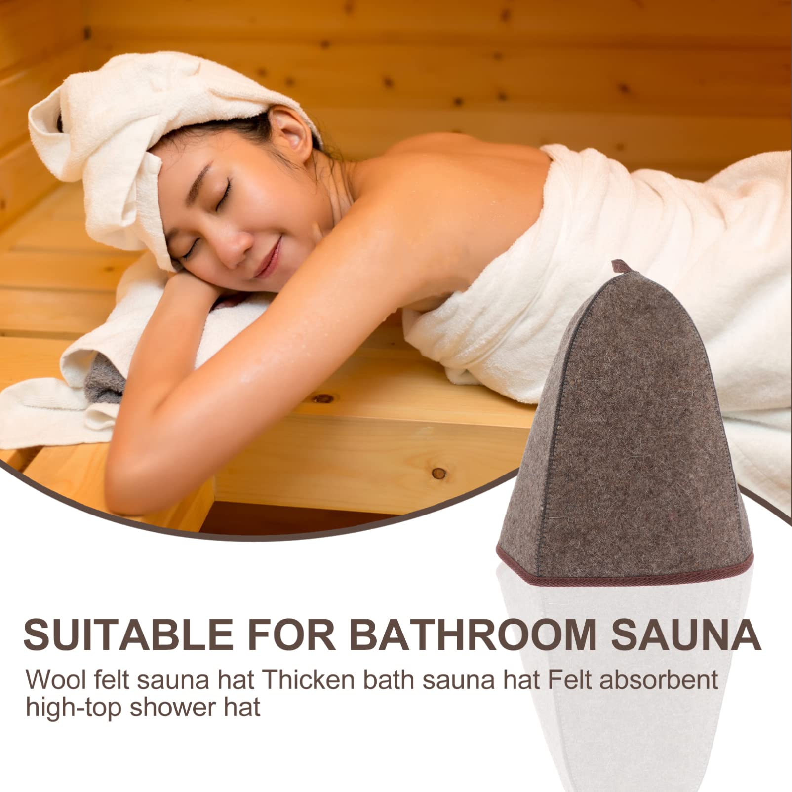 FOMIYES Felt Sauna Hat for Men & Women - Wool Felt Sauna Cap, Bathroom Accessories, Adjustable Banja Hat - Perfect for Spa, Sauna, and Relaxation at Home