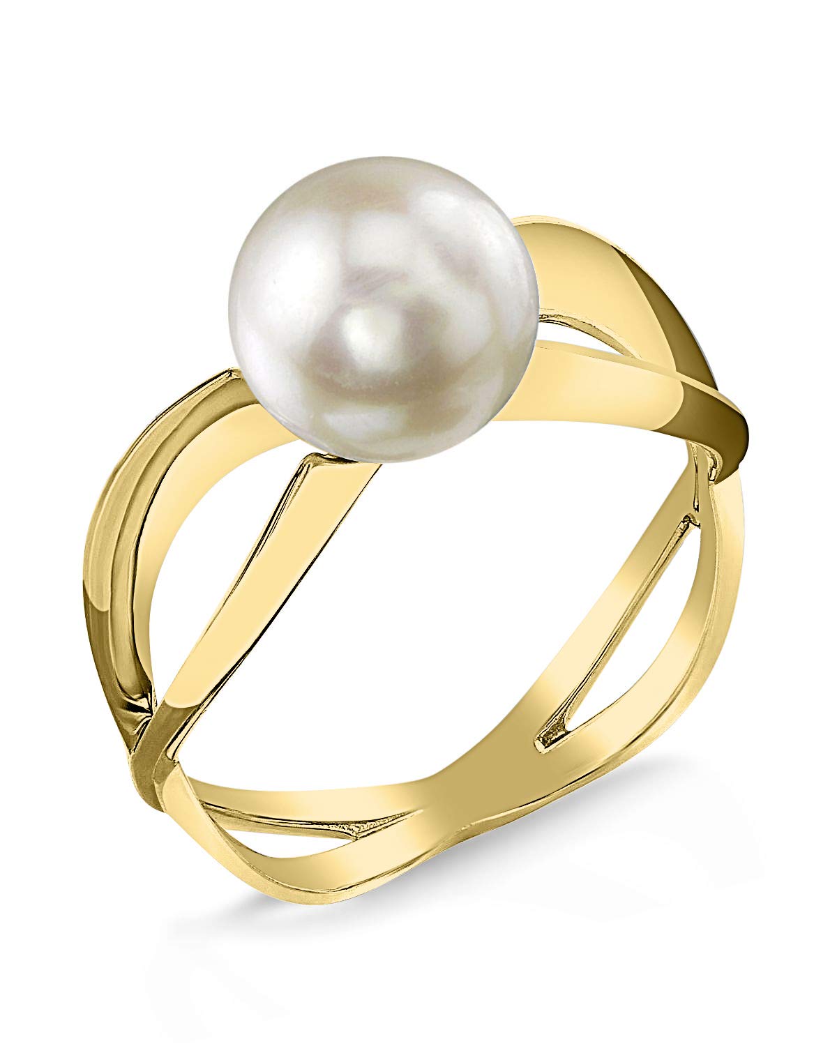 14K Gold Japanese Akoya Cultured Pearl Ring for Women - Elegant Lana Pearl Jewelry Gift for Anniversary, Wedding & Special Occasions