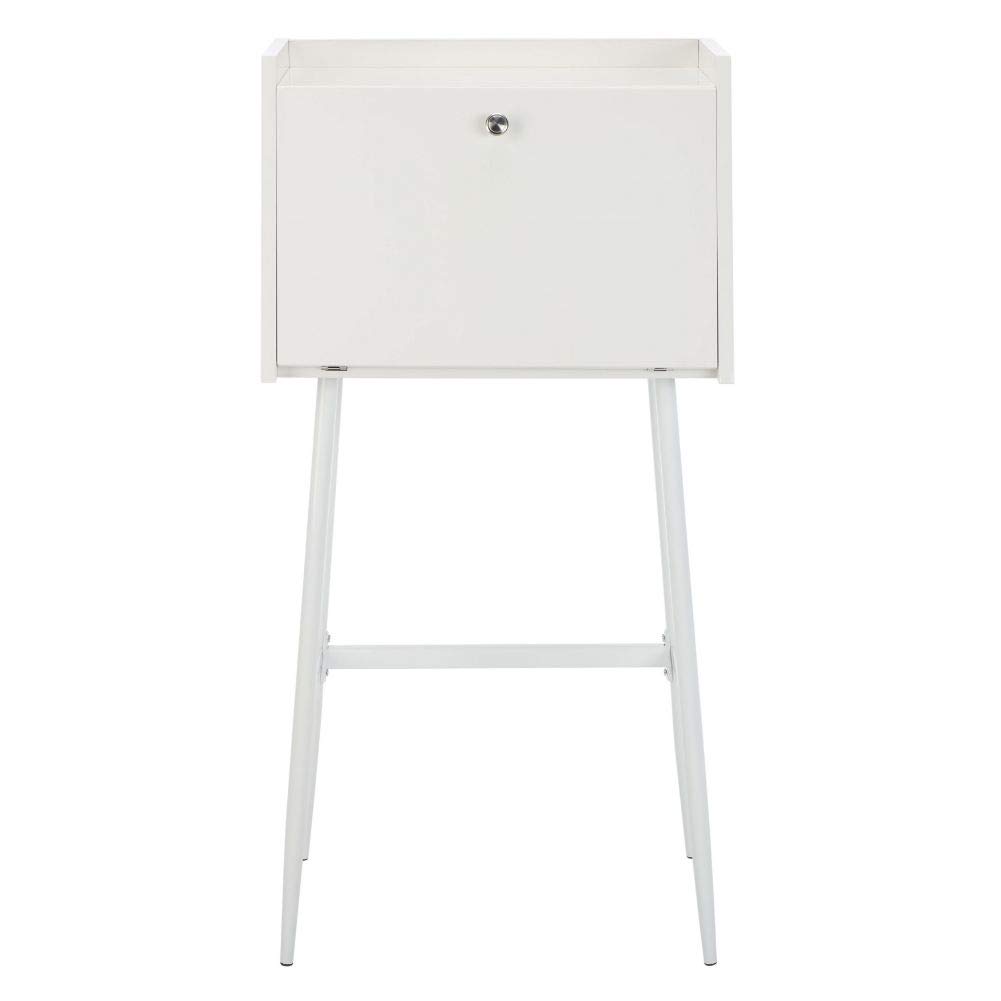 Safavieh Xander Modern White Storage Secretary Desk - Home Office Writing Desk with Drawers & Shelves for Small Spaces, Study & Workspaces
