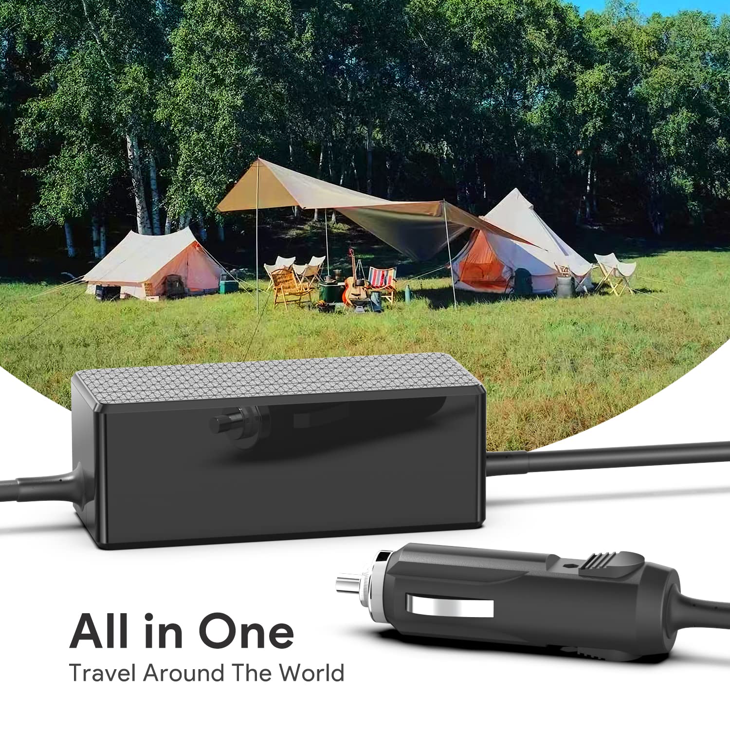 100W Universal Car Charger 12V-24V DC Power Adapter - Compatible with Lenovo, HP, Dell, Acer, Asus, MSI Laptops & LG, Sony, Samsung TVs - Ideal for Road Trips, Camping & Mobile Office Power Supply
