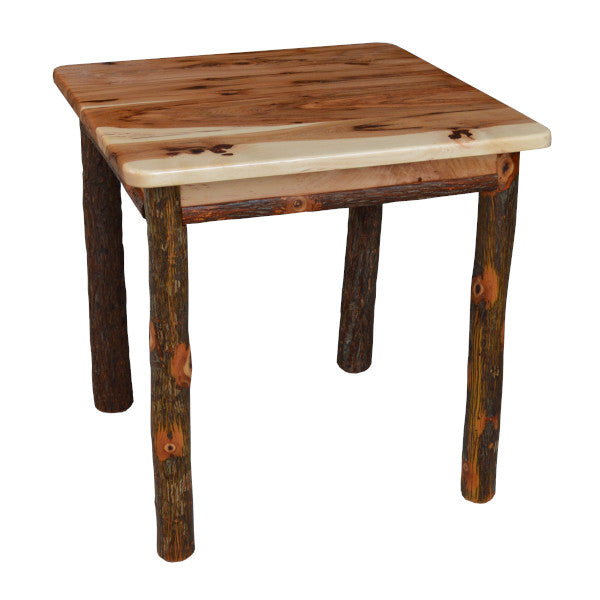 Solid Hickory Wood End Table - Sturdy & Stylish Nightstand for Living Room, Bedroom, or Office - Perfect for Coffee, Books, and Decor
